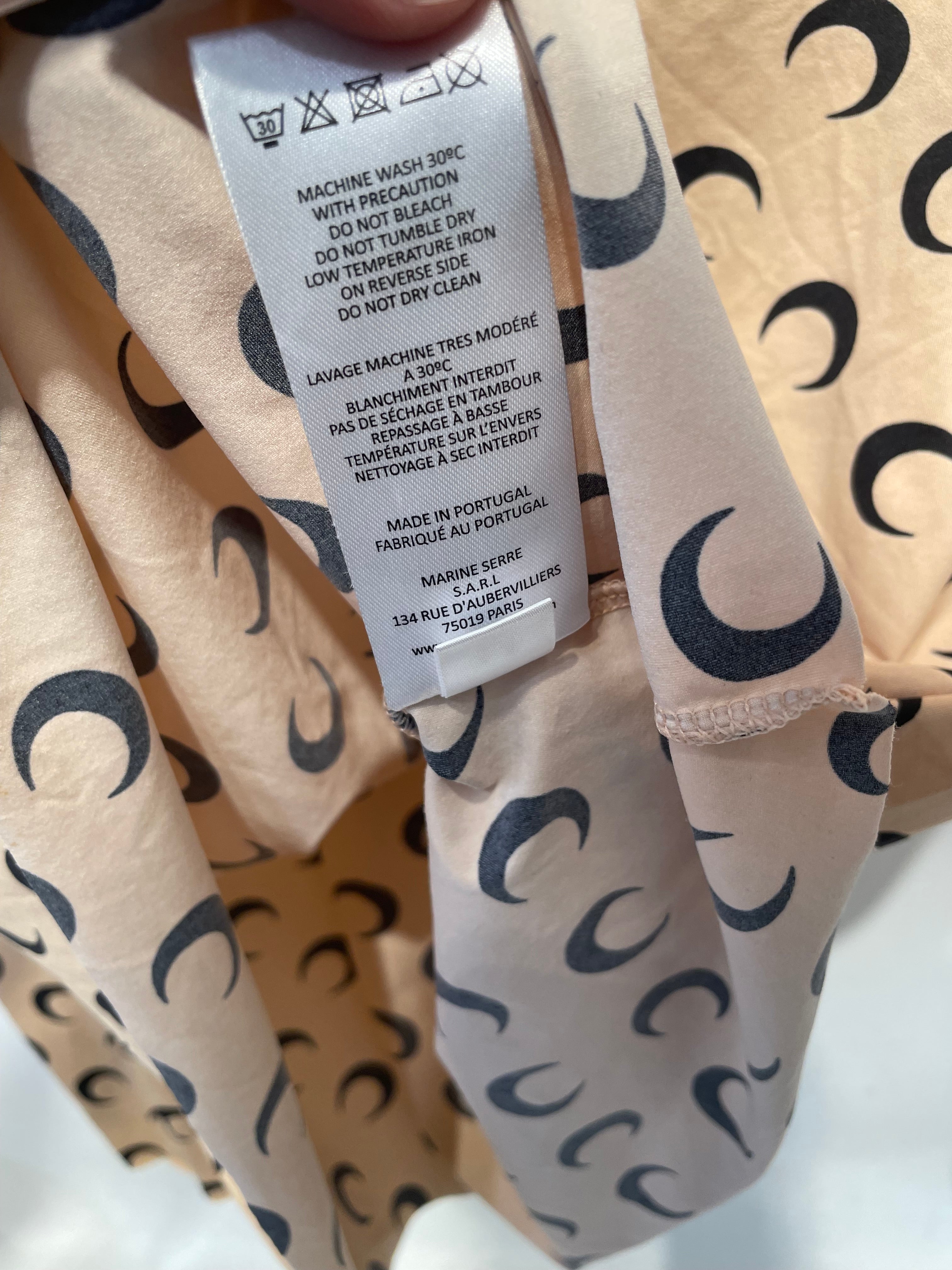 MARINE SERRE/LS Shirt/M/All Over Print/Polyester/BEG/CRESENT PRINT view 3