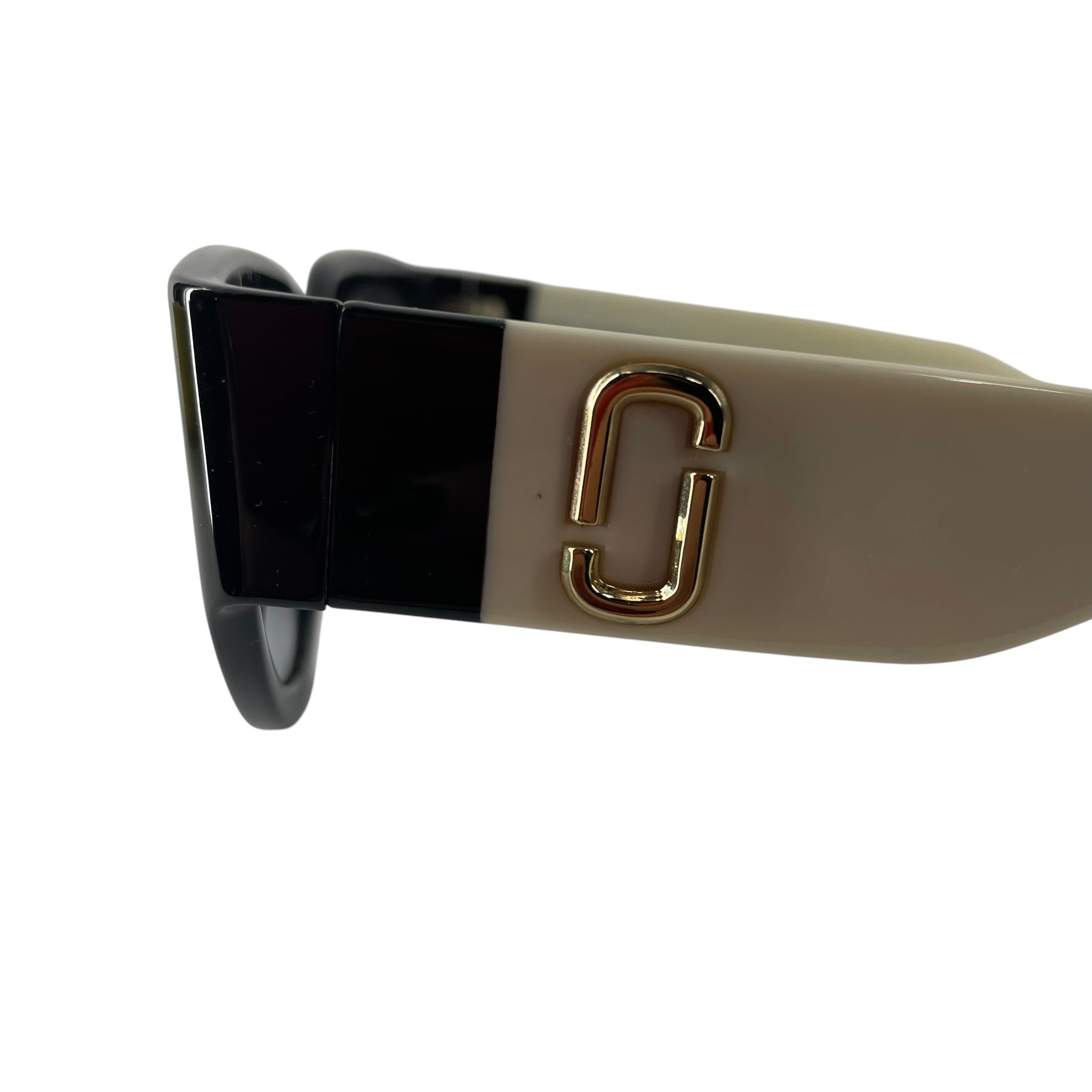 MARC JACOBS/Sunglasses/Plastic/BLK/Oval/WHITE ARMS WIHT GOLD LOGO view 3