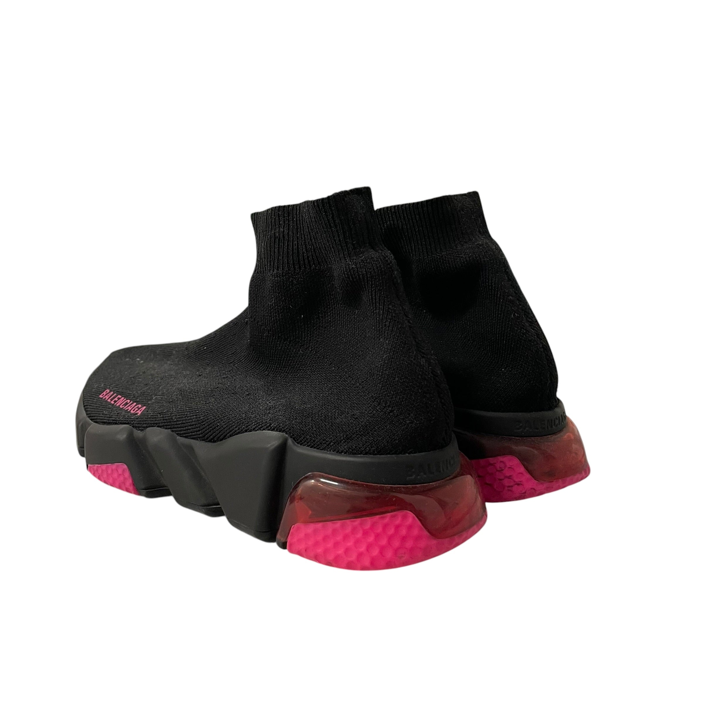 BALENCIAGA/Hi-Sneakers/US 7/BLK/SOCK RUNNER PINK SOLE view 2