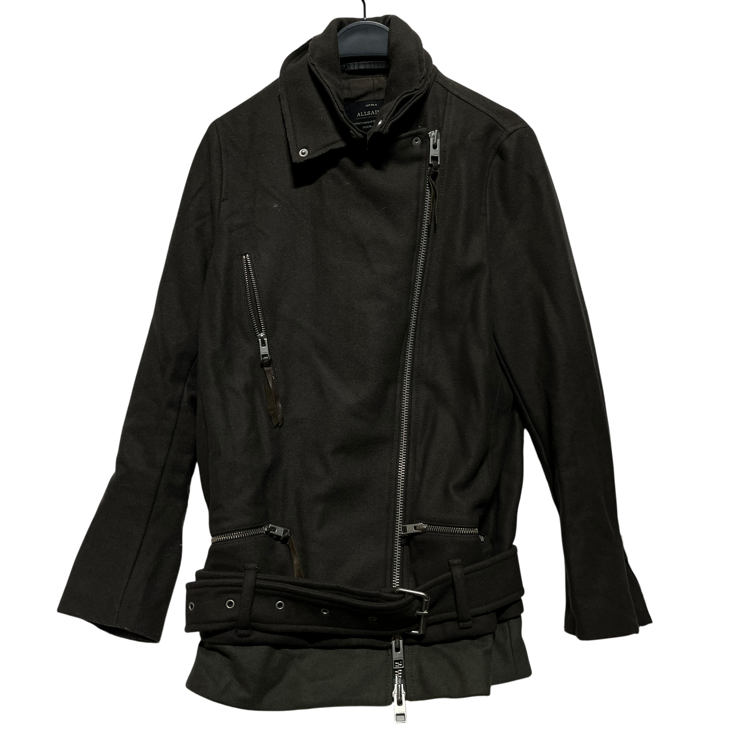 ALLSAINTS/Jacket/6/Wool/BRW/assym zip jkt view 1