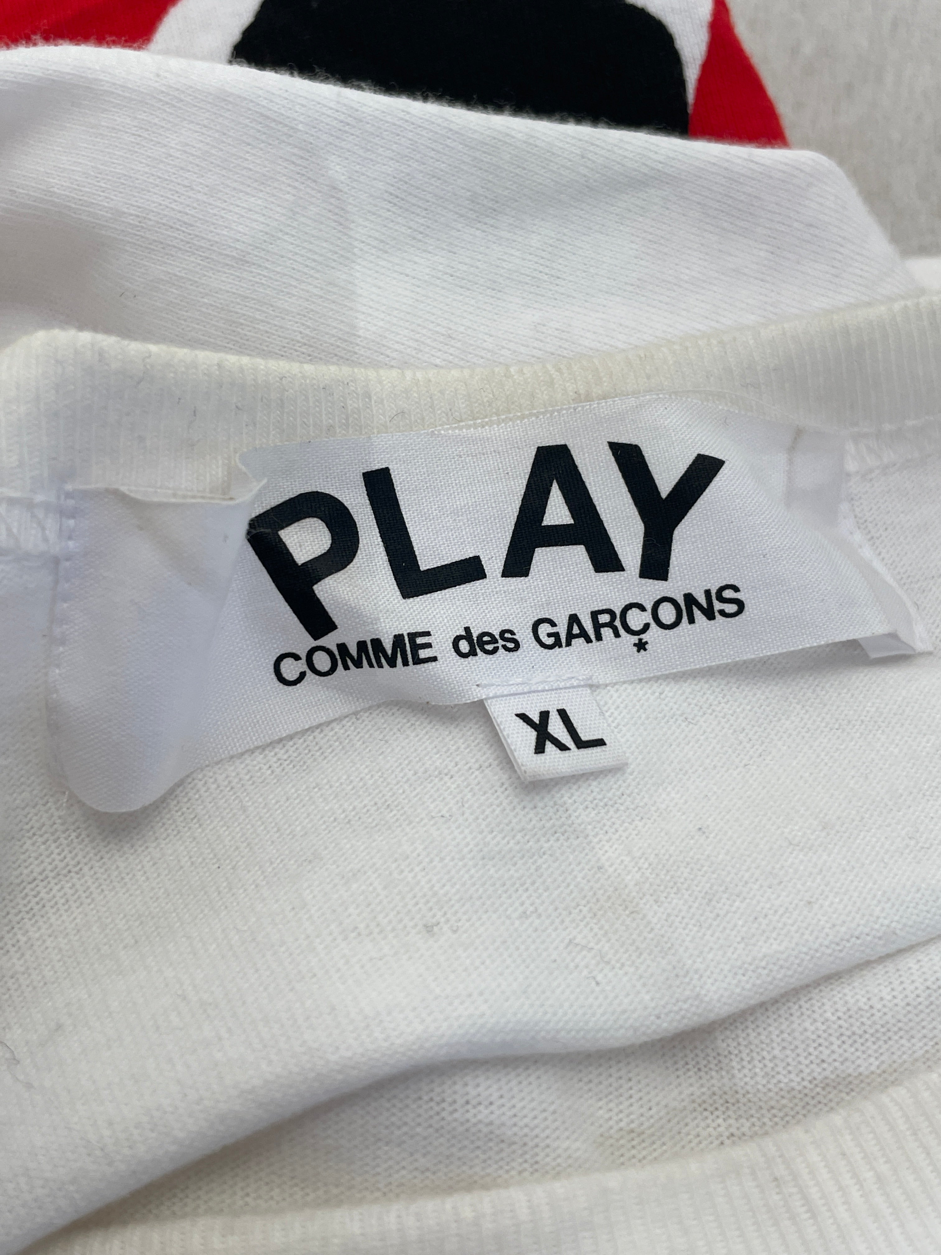 PLAY COMME des GARCONS/T-Shirt/XL/Cotton/WHT/heart print view 3