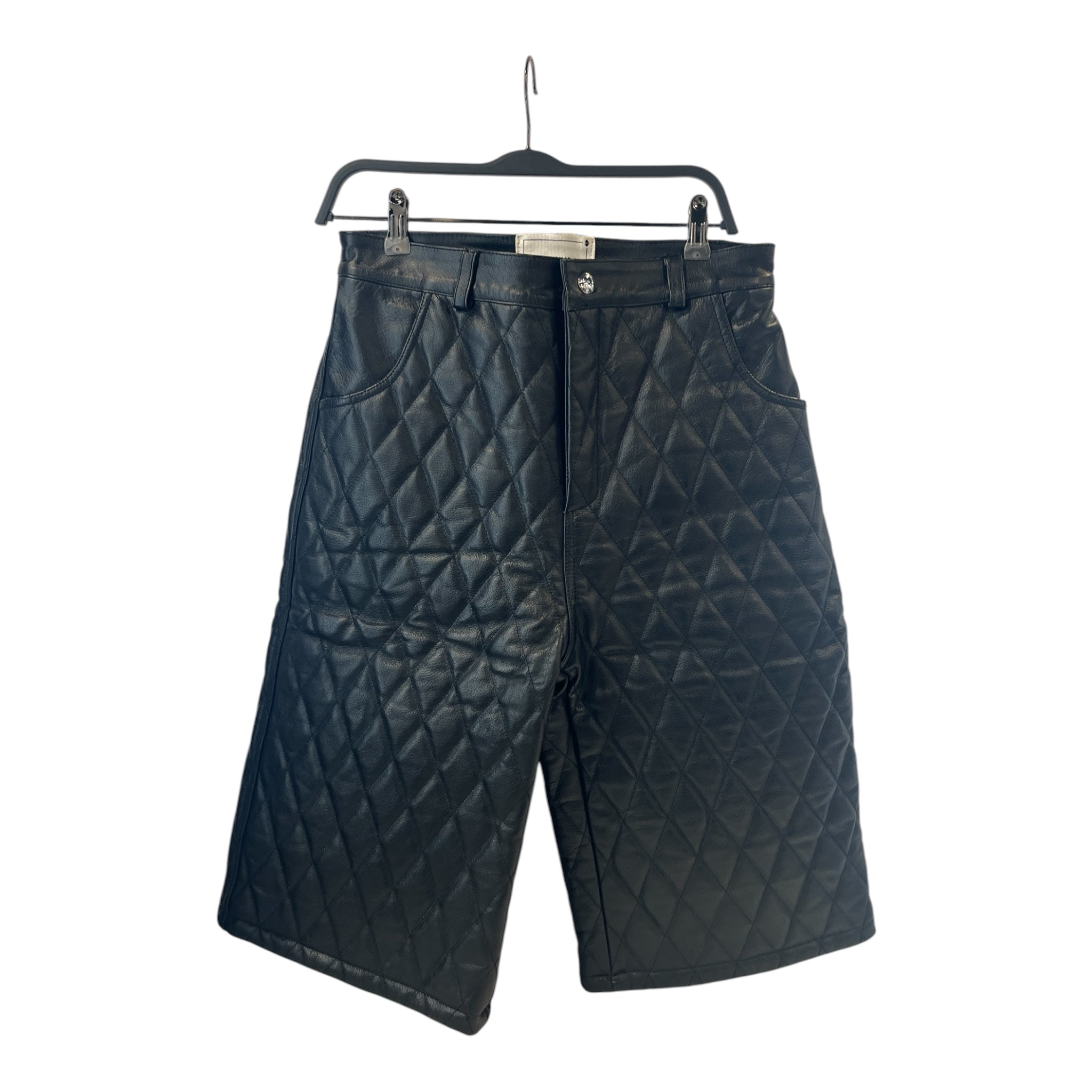 Youth in Balaclava/Shorts/32/Leather/BLK/All Over Print/DIAMOND QUILTED view 1
