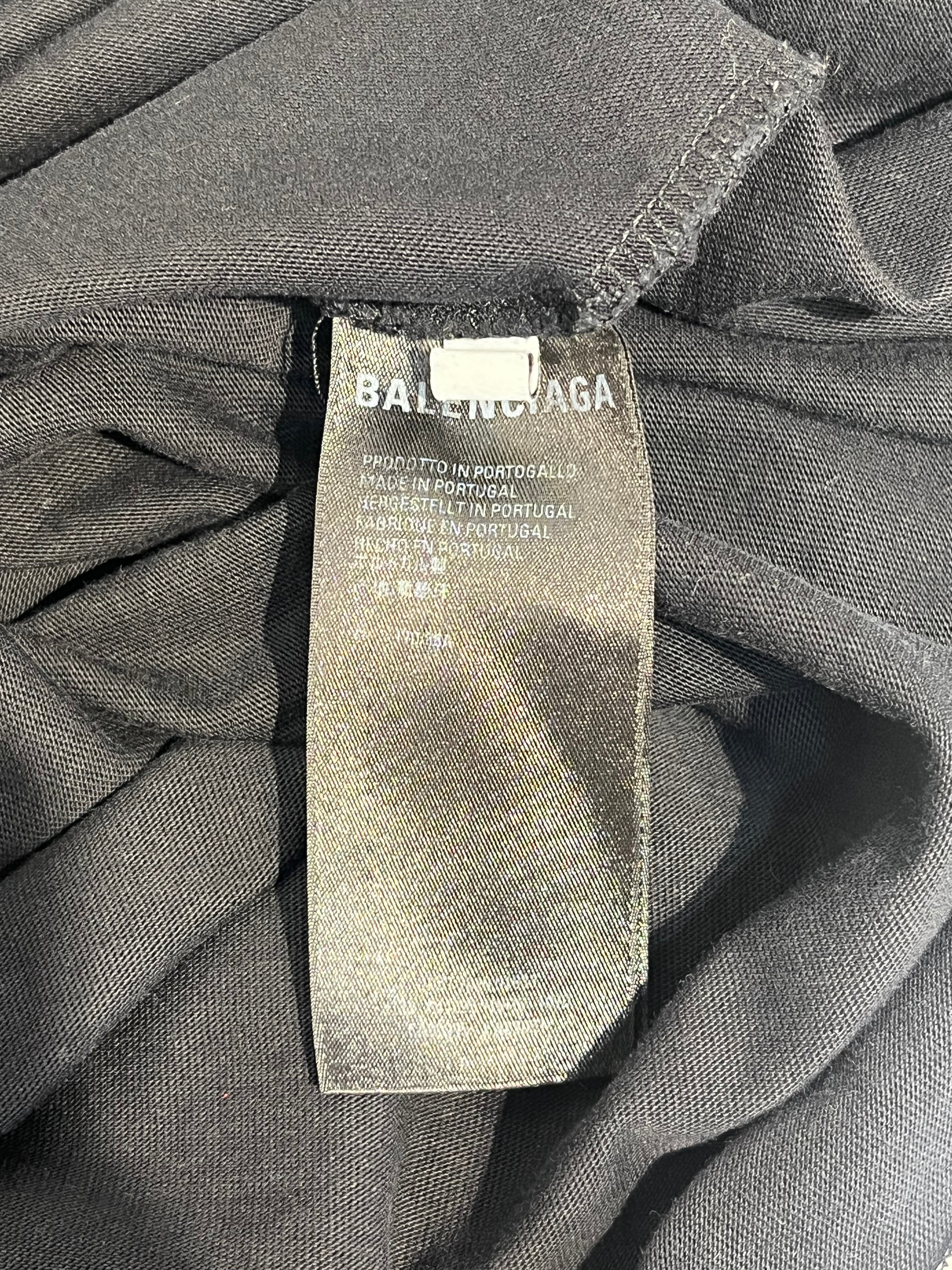 BALENCIAGA/T-Shirt/L/Cotton/BLK/WHITE COLLOR ADD ON view 4
