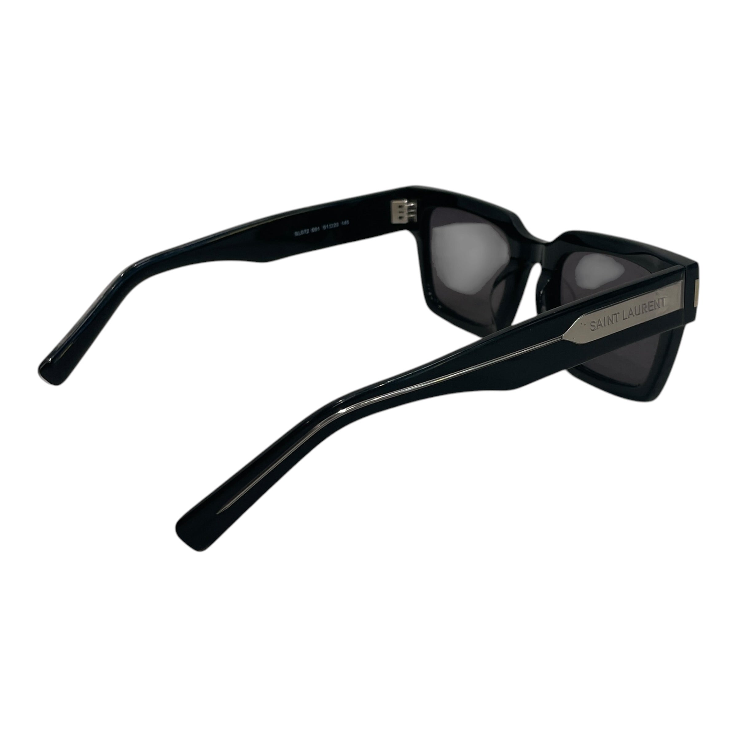 SAINT LAURENT/Sunglasses/Plastic/BLK/SL572 SQUARE FRAME SILVER TRIM view 2
