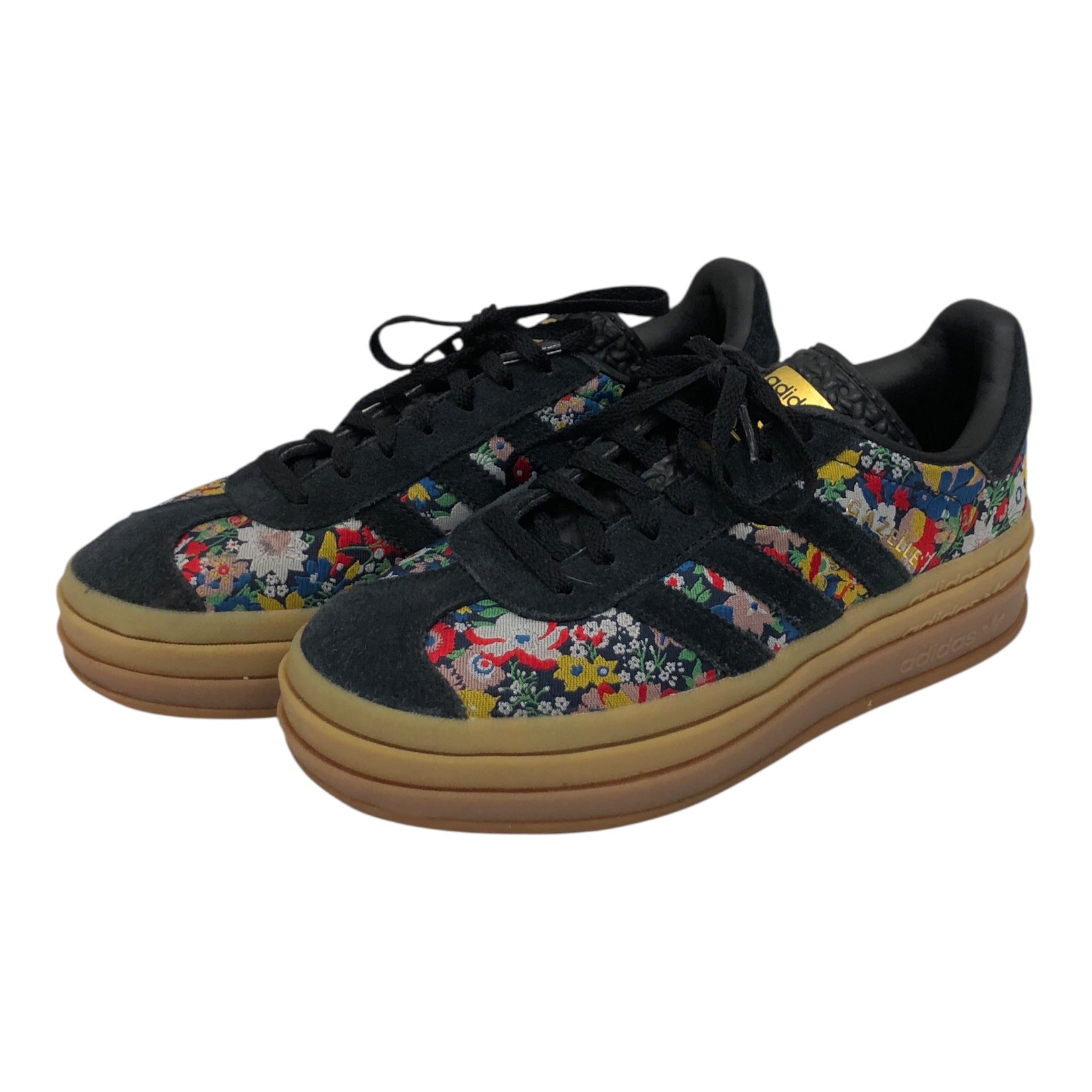 adidas/Low-Sneakers/US 8/Floral Pattern/Suede/BLK/LIBERTY LONDON GAZELLE BOLD view 1