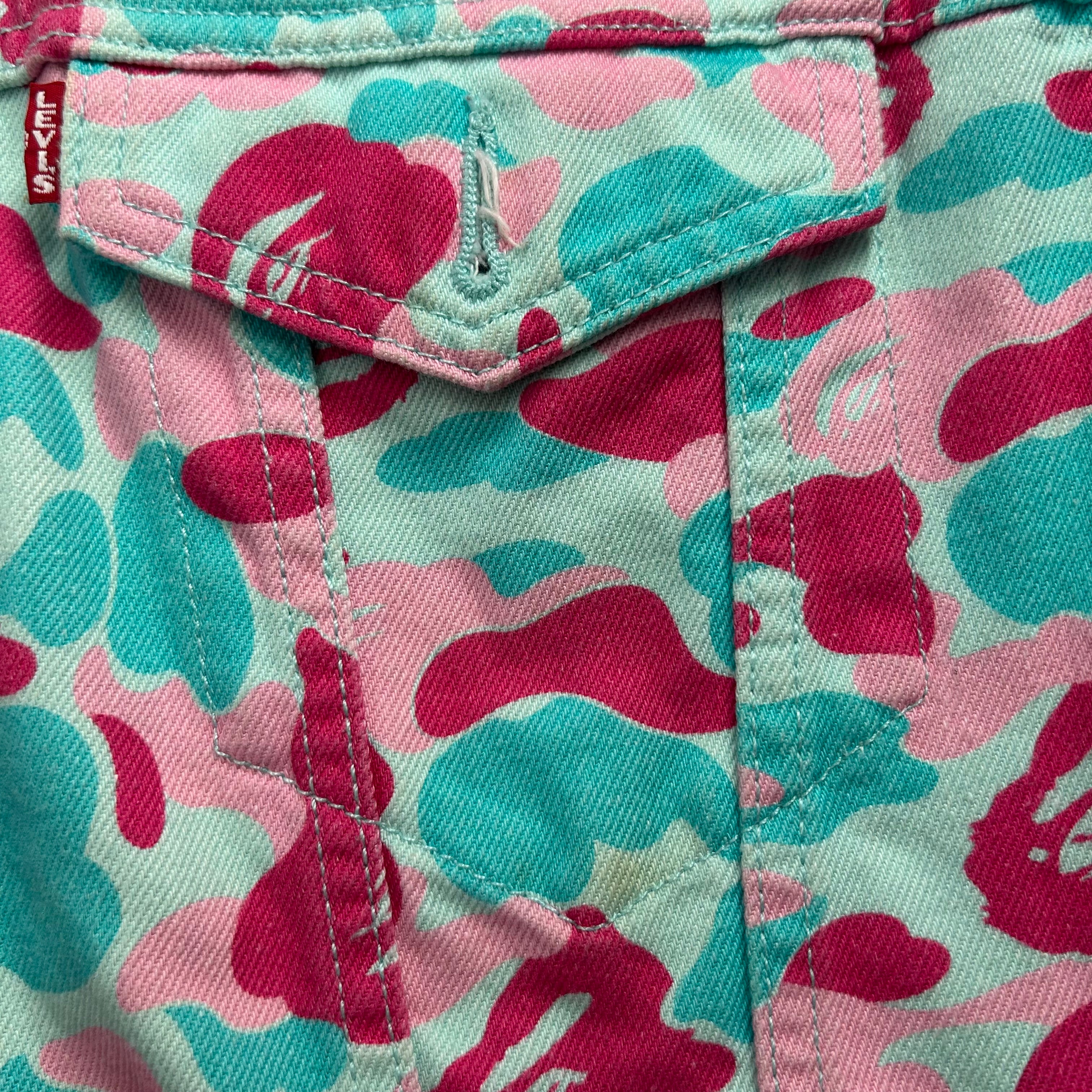Levi's/A BATHING APE/Denim Jkt/L/Cotton/MLT/All Over Print/A-AB 70555 COTTON CANDY view 7