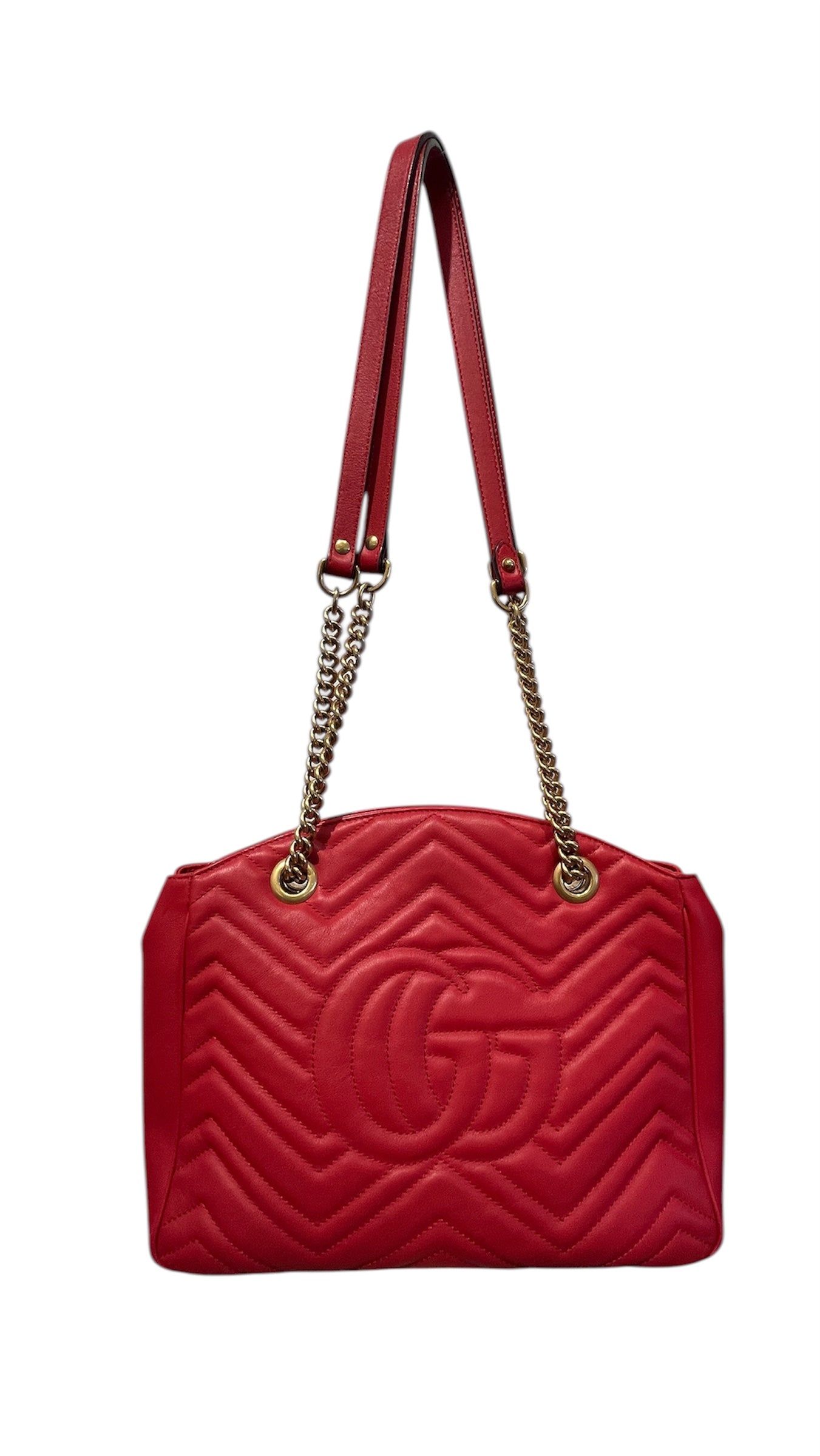 GUCCI/Cross Body Bag/Leather/RED/gucci gg marmont matelasse view 2