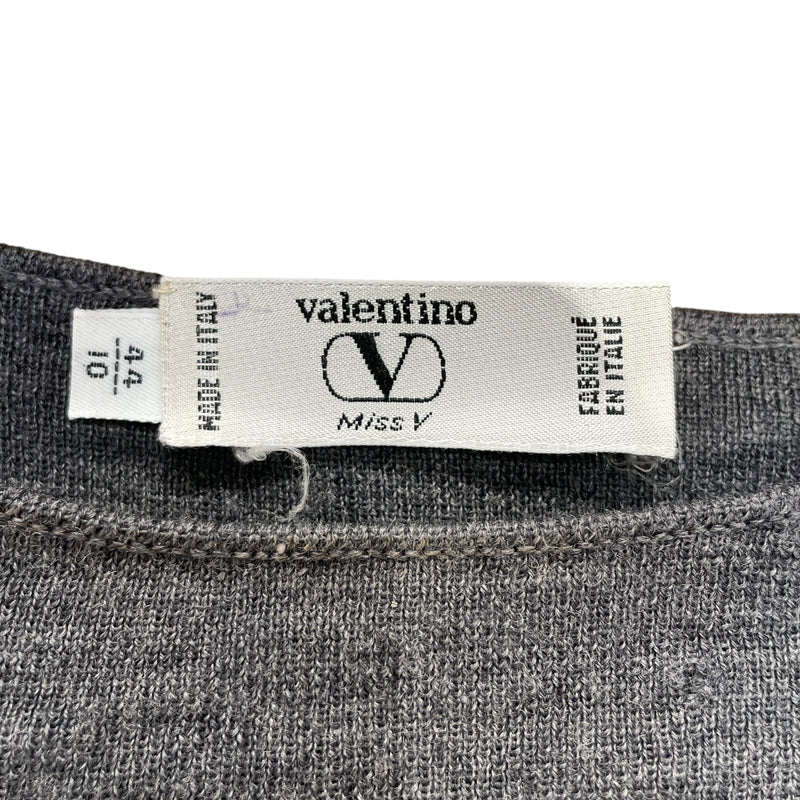 VALENTINO/LS Dress/10/Wool/GRY/Mini Length/miss v plain