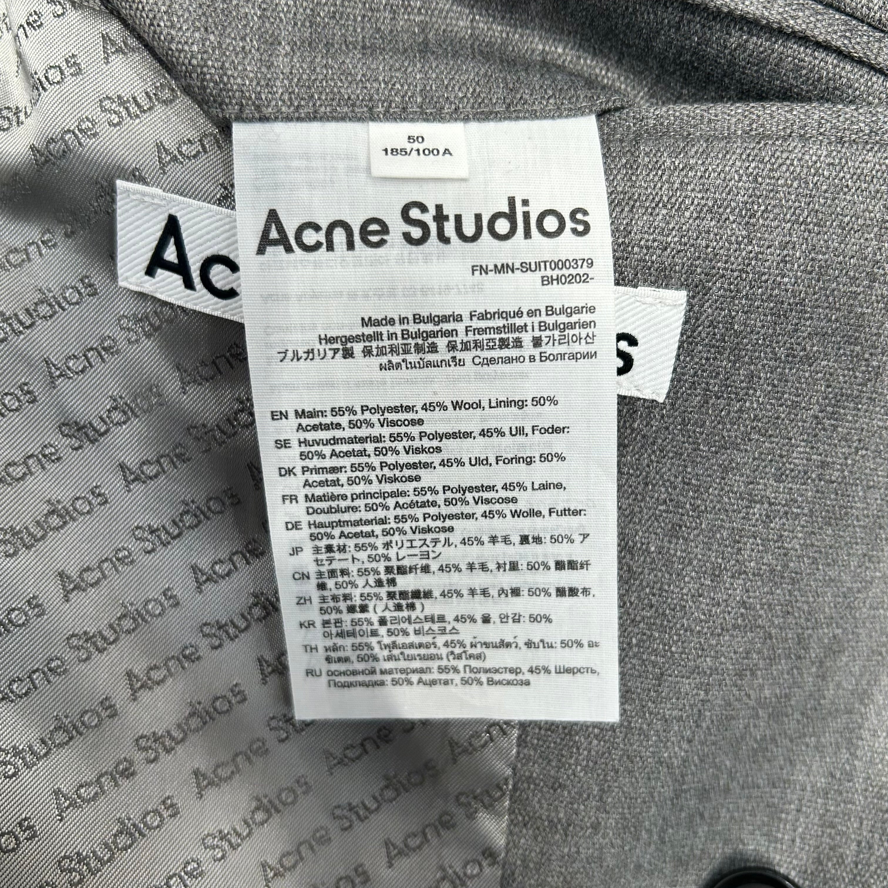 Acne Studios/Suits/50/Cotton/GRY/2 button view 6