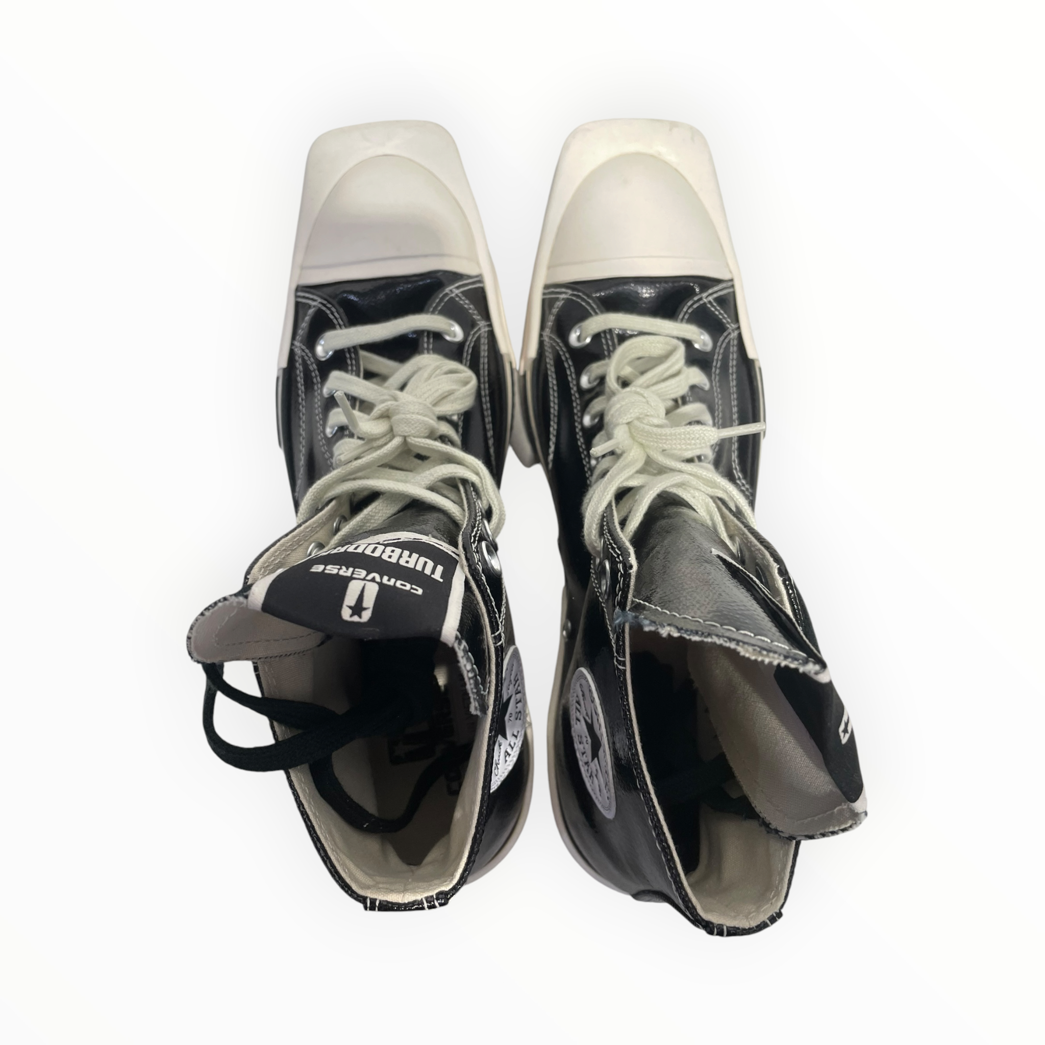 RICK OWENS DRKSHDW/CONVERSE/Hi-Sneakers/US 11/BLK/patent square toe view 3
