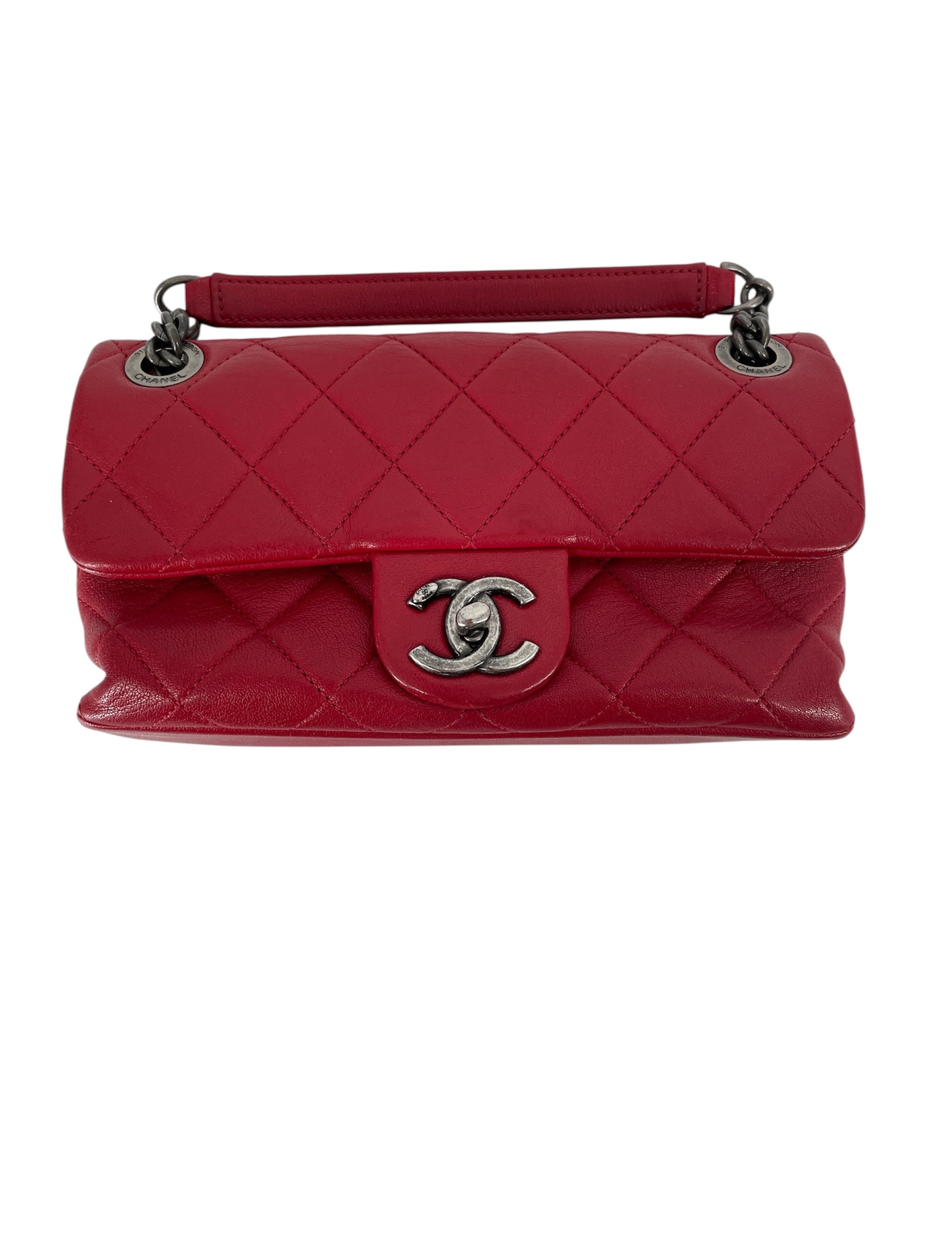 CHANEL/Cross Body Bag/Leather/RED/20781184 view 1