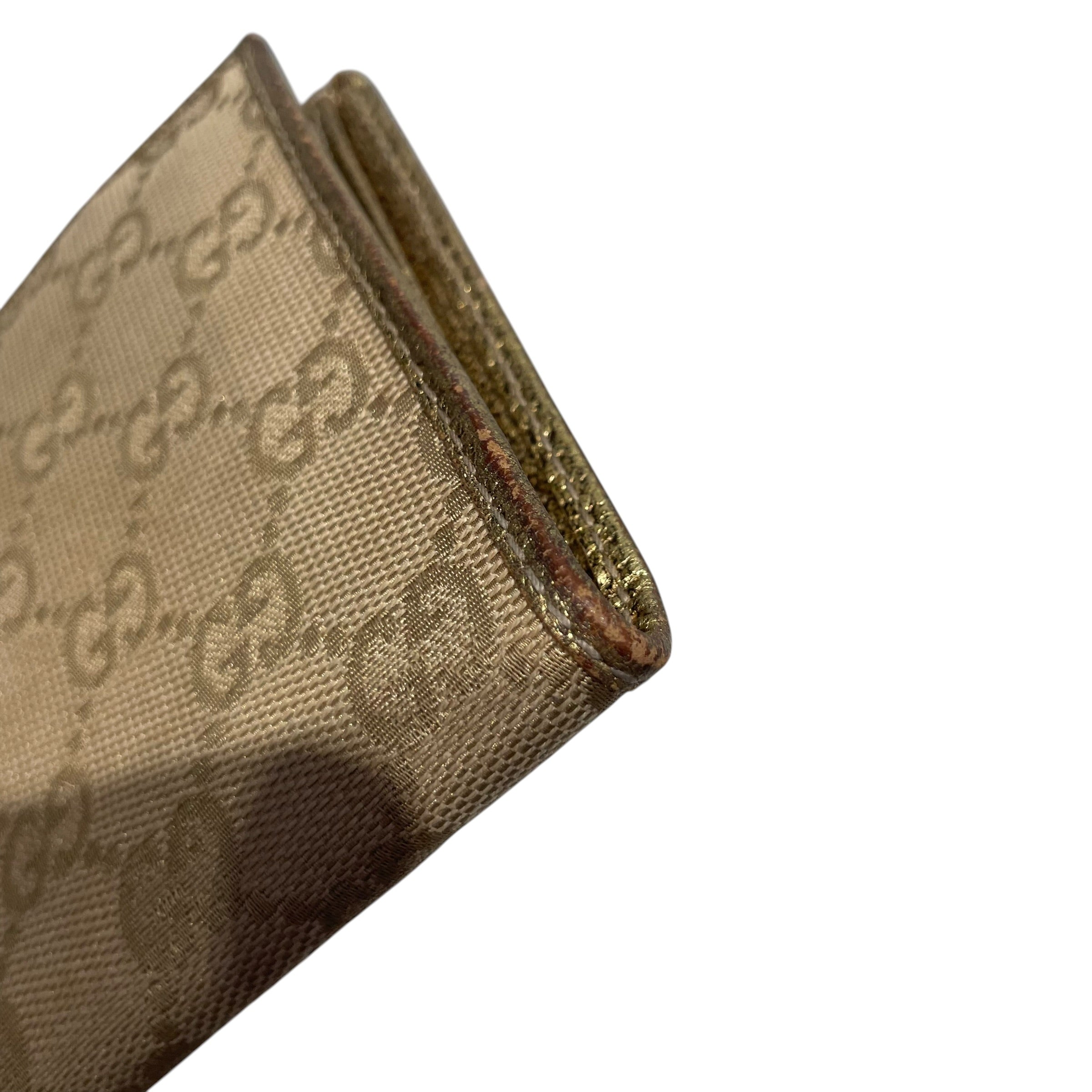 GUCCI/Wallet/Leather/BEG/L's/Pink & Gold French Flap view 8