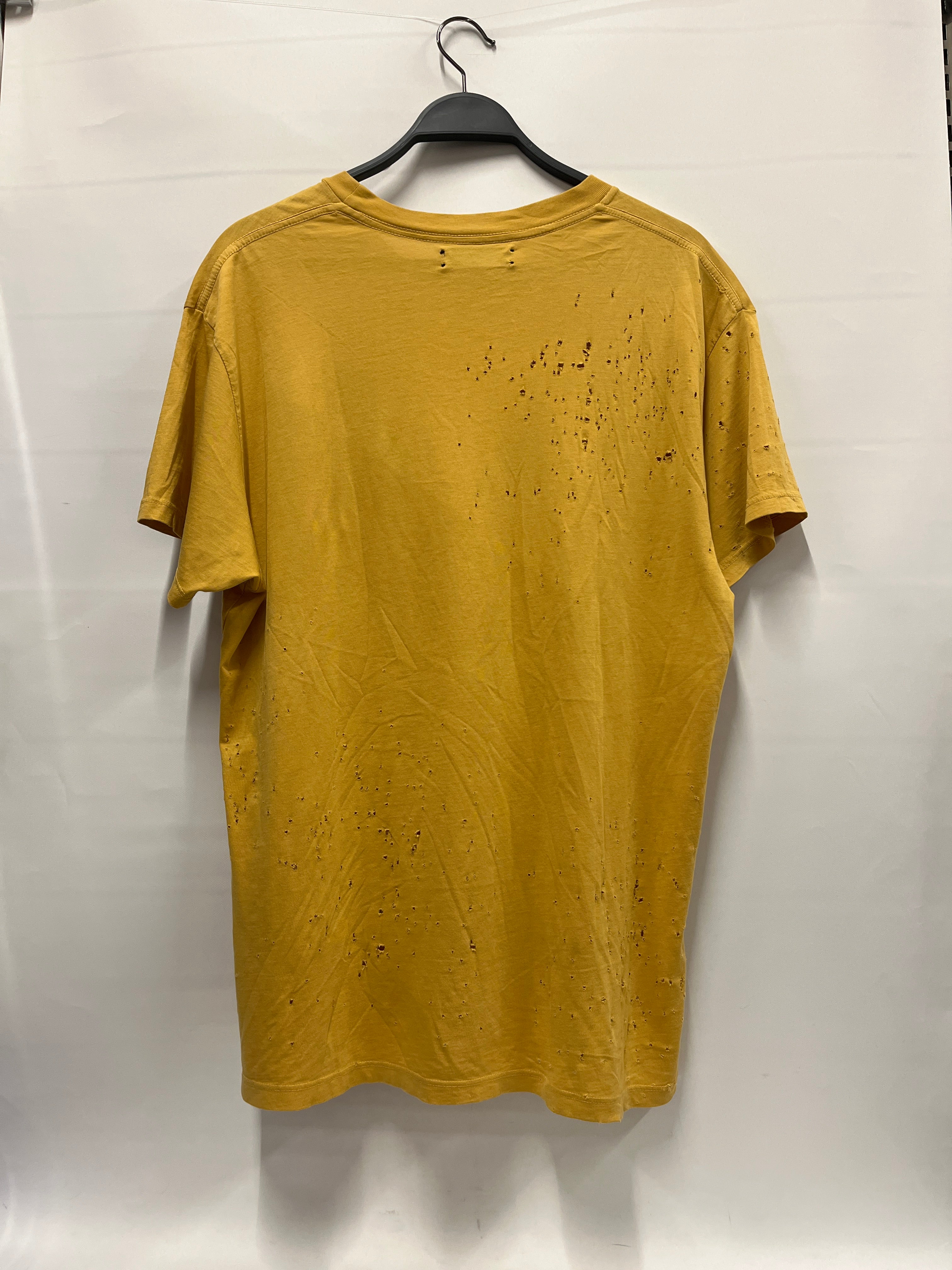 AMIRI/T-Shirt/S/Cotton/YEL/Mustard Yellow Distressed Tee view 2