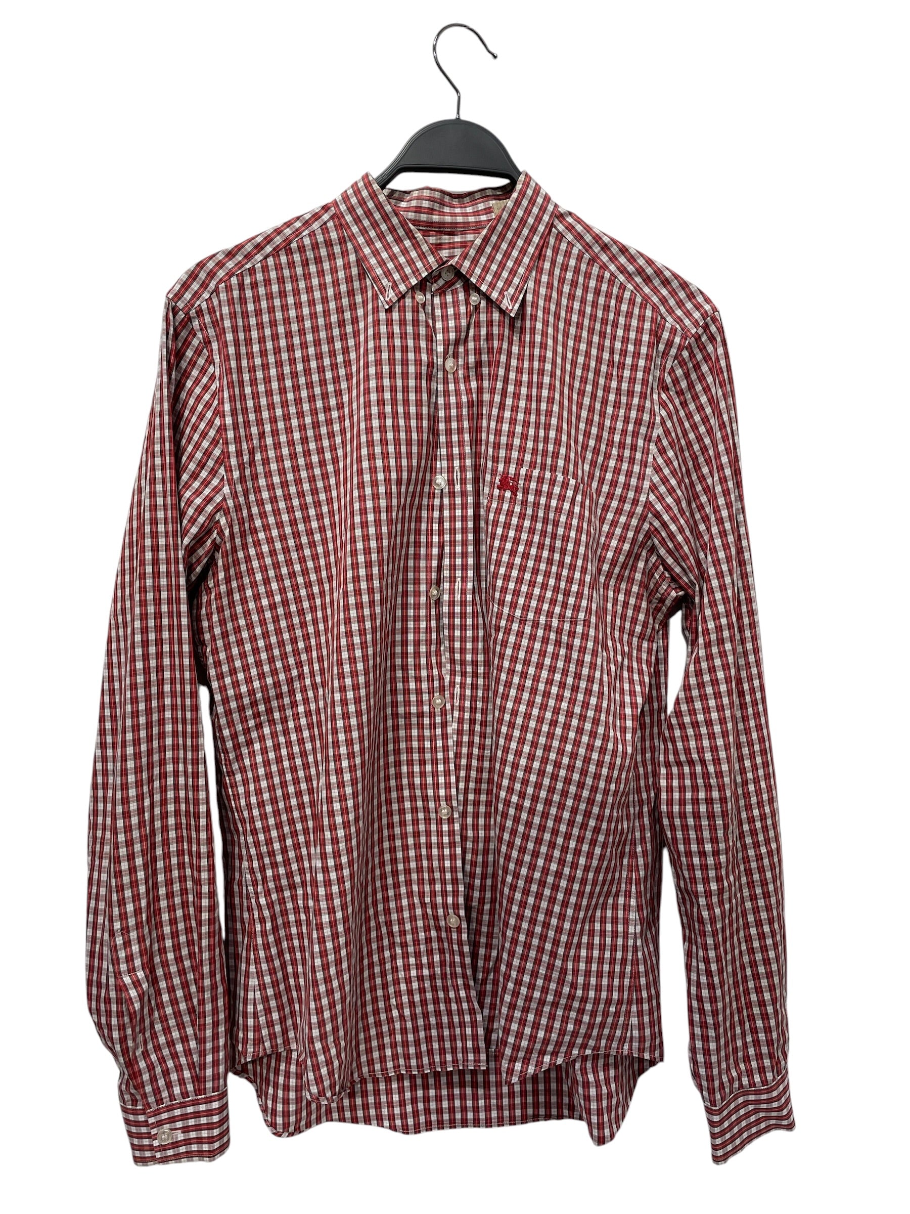 BURBERRYS/LS Shirt/L/Cotton/RED/Plaid/GINGHAM CHECKERED PATTERN WHIT view 1