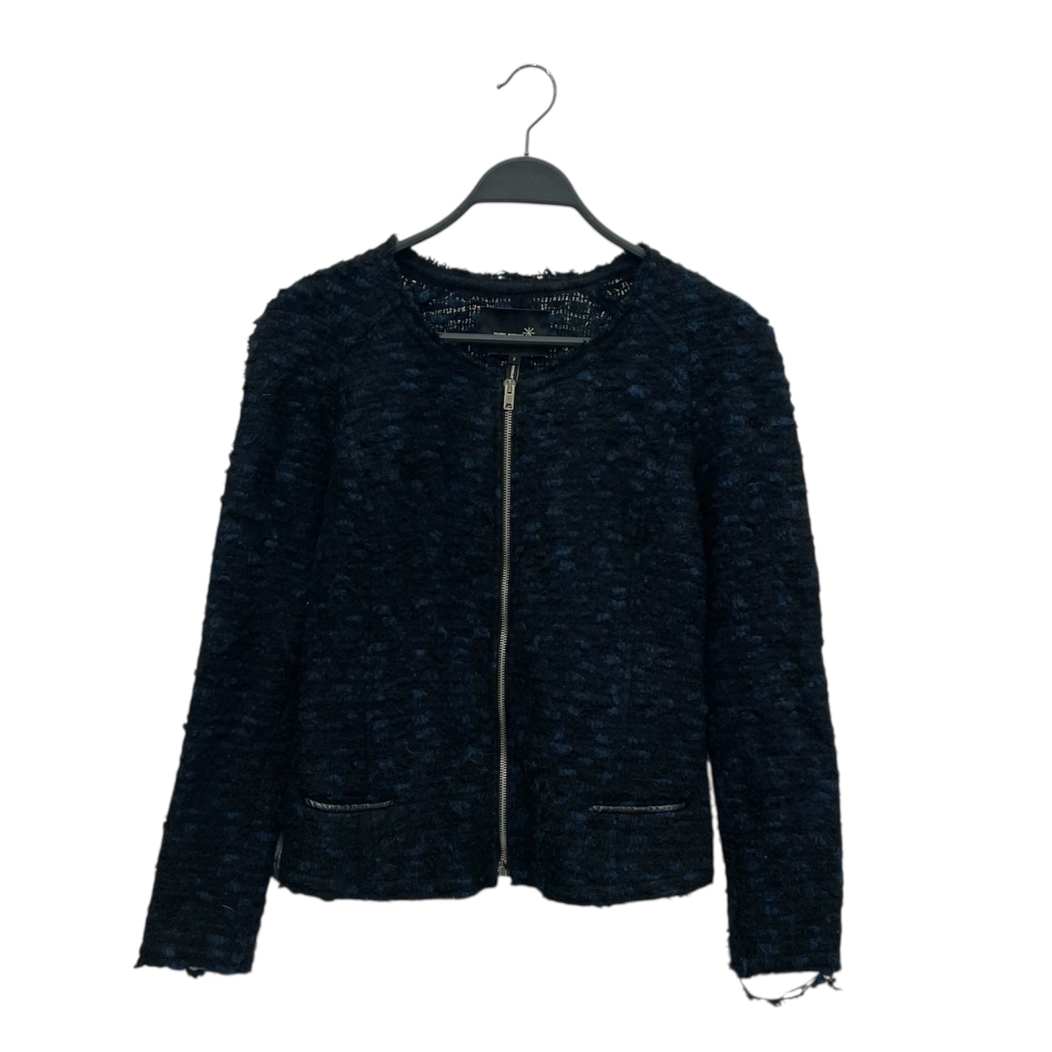 ISABEL MARANT/Jacket/3/Wool/BLK/BLK/BLU TEXTURED WOOL ZIP UP view 1