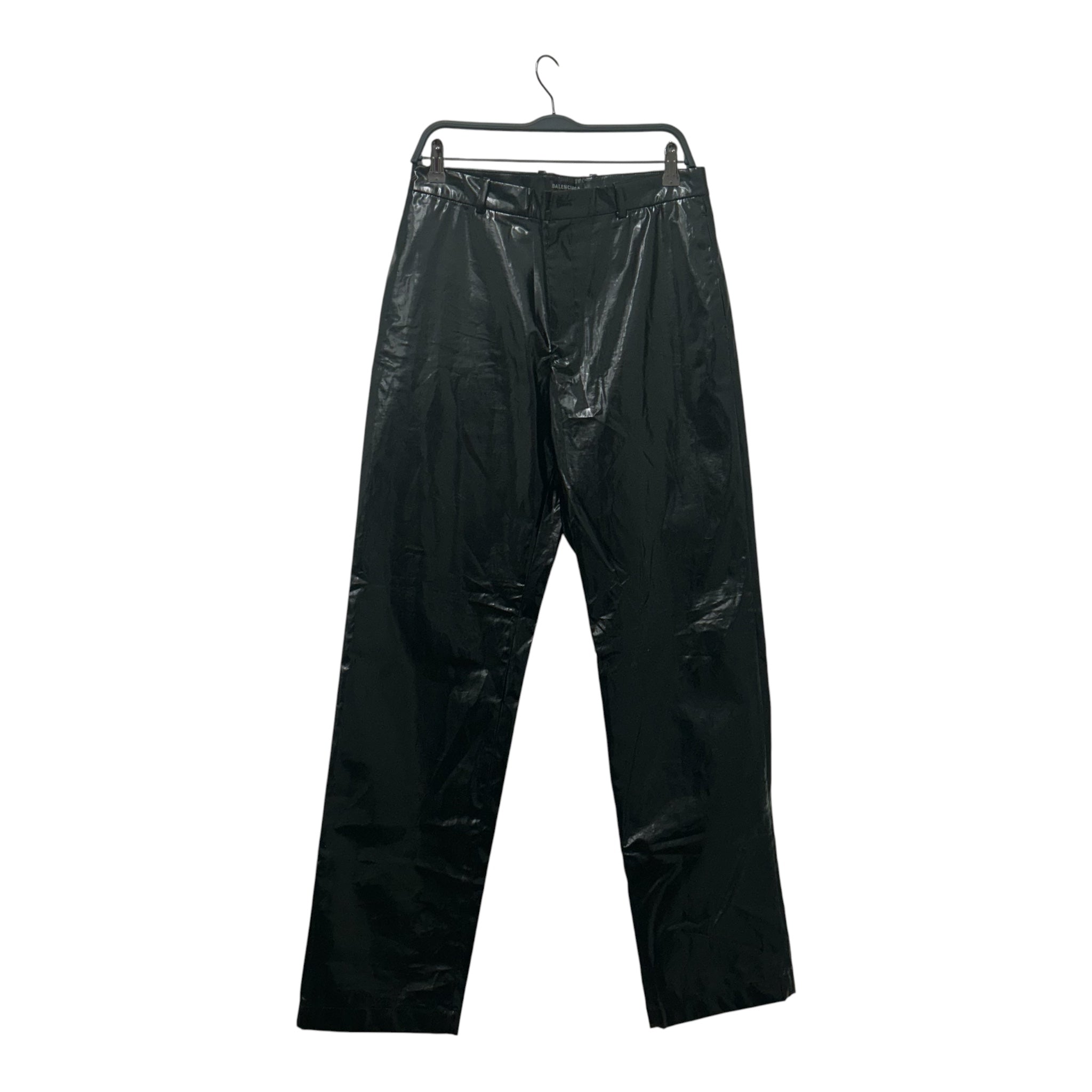 BALENCIAGA/Straight Pants/S/BLK/PLASTIC/POLY PANT view 1