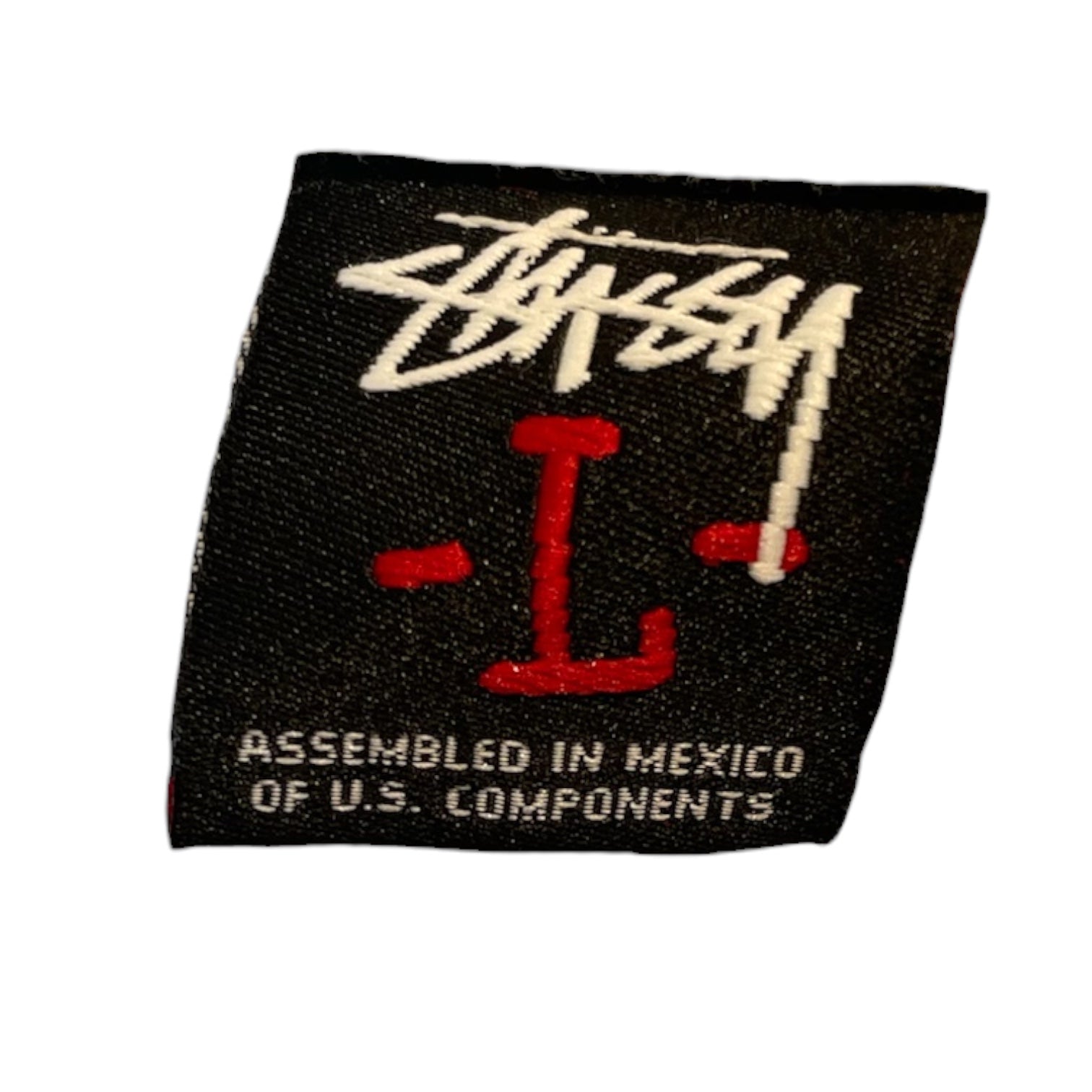 STUSSY/LS T-Shirt/L/Cotton/WHT/BLACK LOGO IN MIDDLE view 3