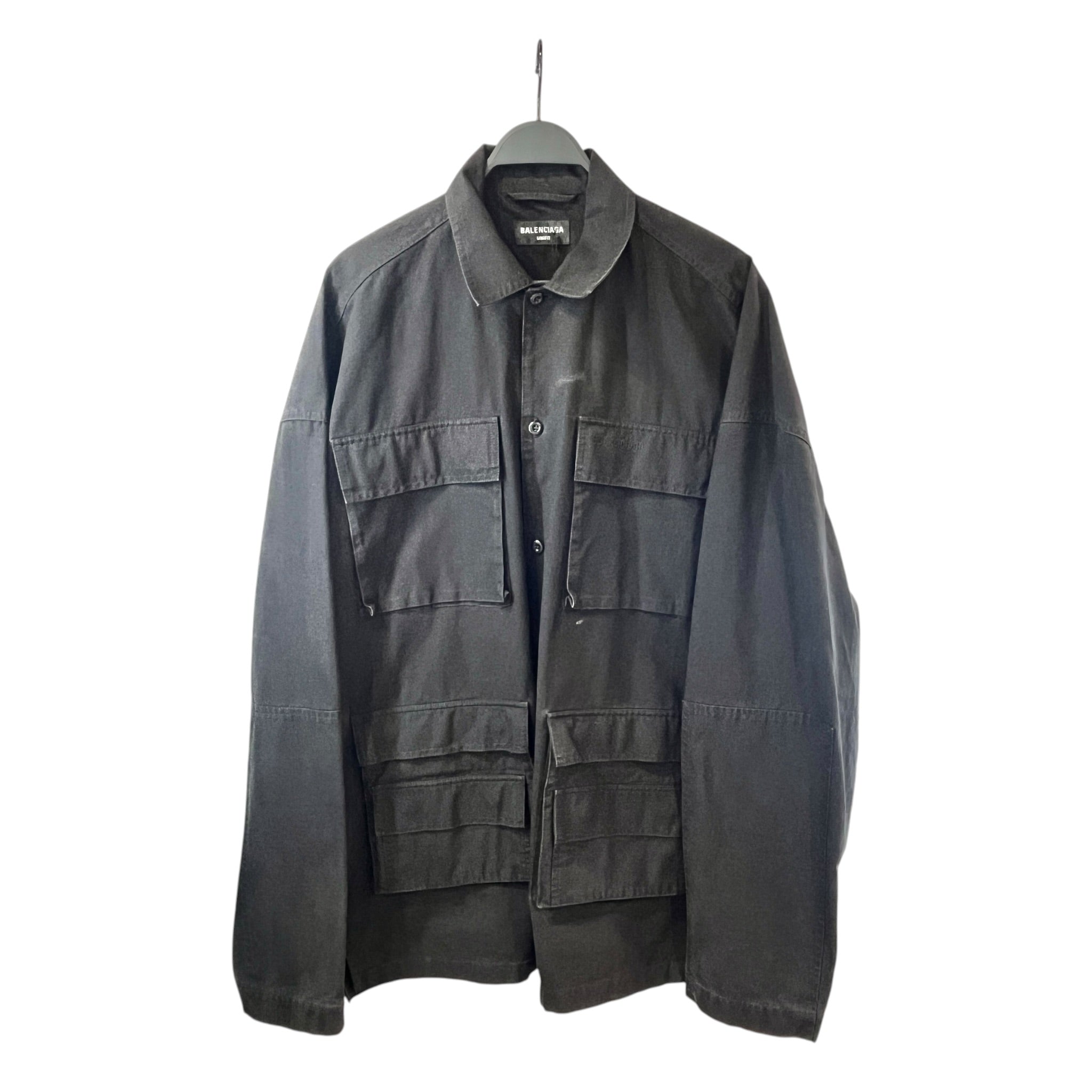 BALENCIAGA/Military Jkt/39/Cotton/BLK/Single Breasted/MULTI POCKET CARGO view 1