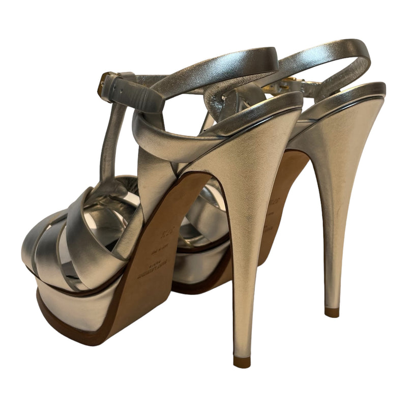 YVES SAINT LAURENT/Heels/US 6.5/Leather/SLV/SILVER HEELS