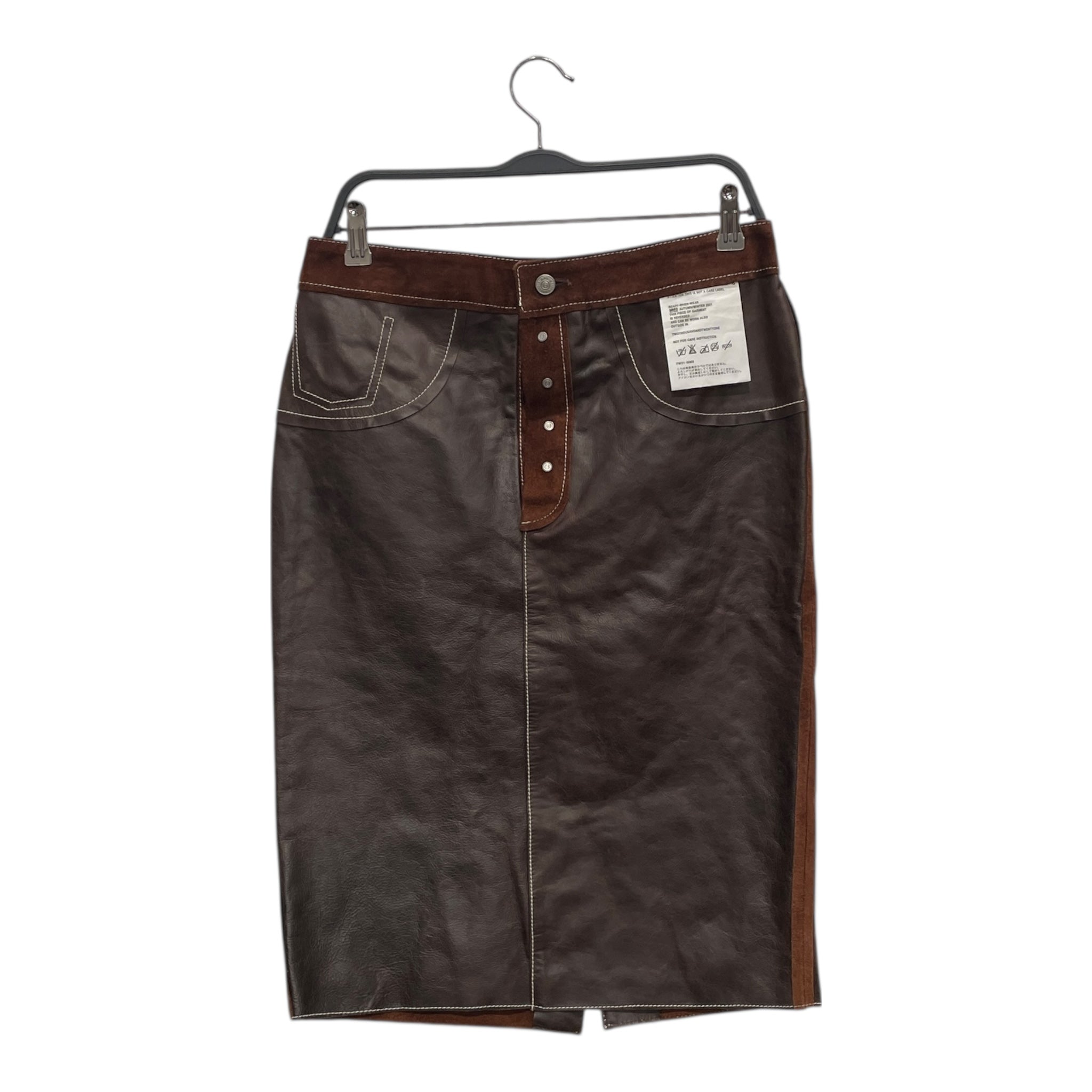 MM6/Skirt/44/Leather/BRW/INSIDE OUT SUEDE SKIRT view 1