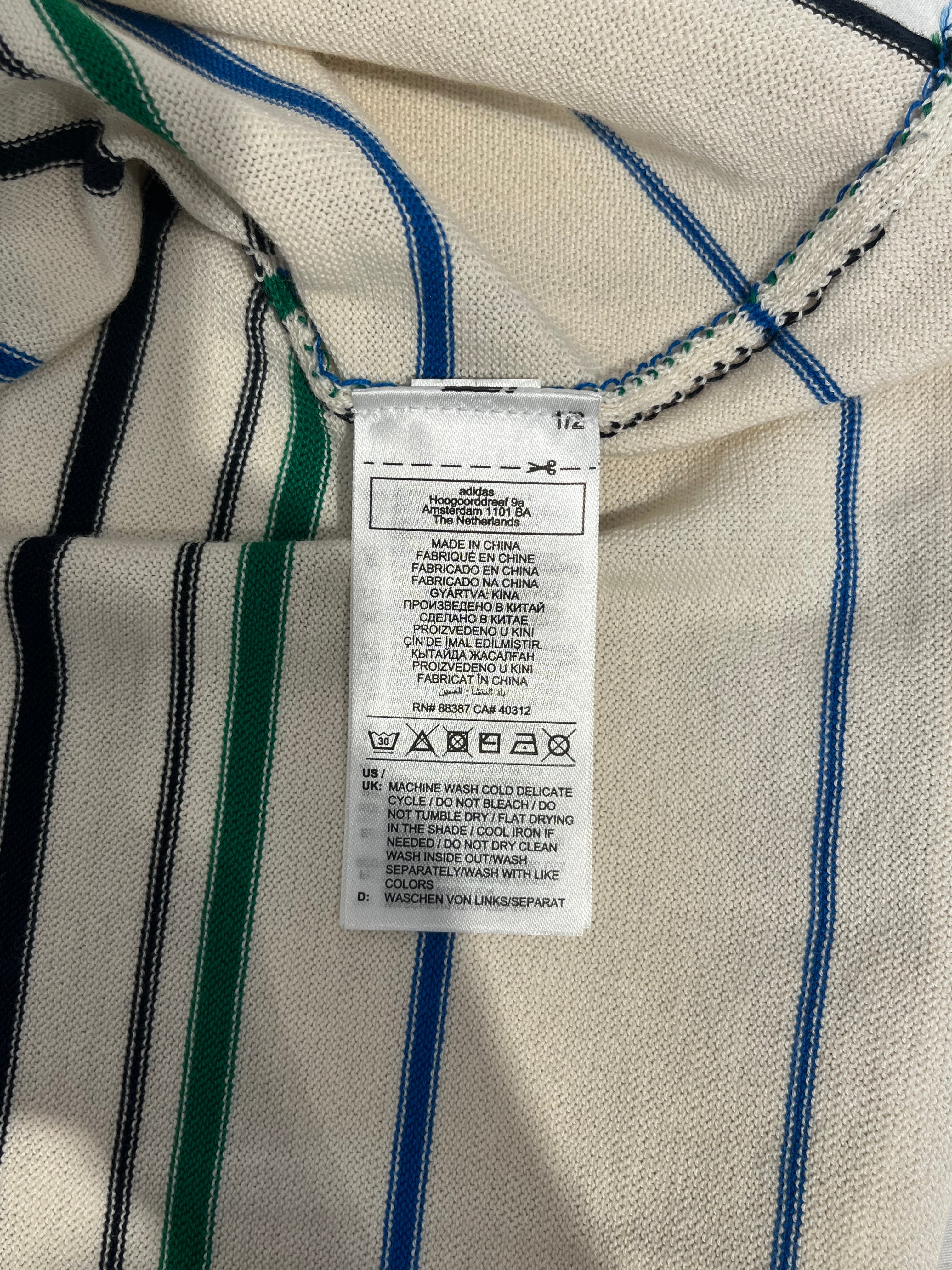 adidas/WALES BONNER/Polo Shirt/XL/Polyester/CRM/Stripe/WB CLUB LOGO BLUE/GREEN/BLACK view 4