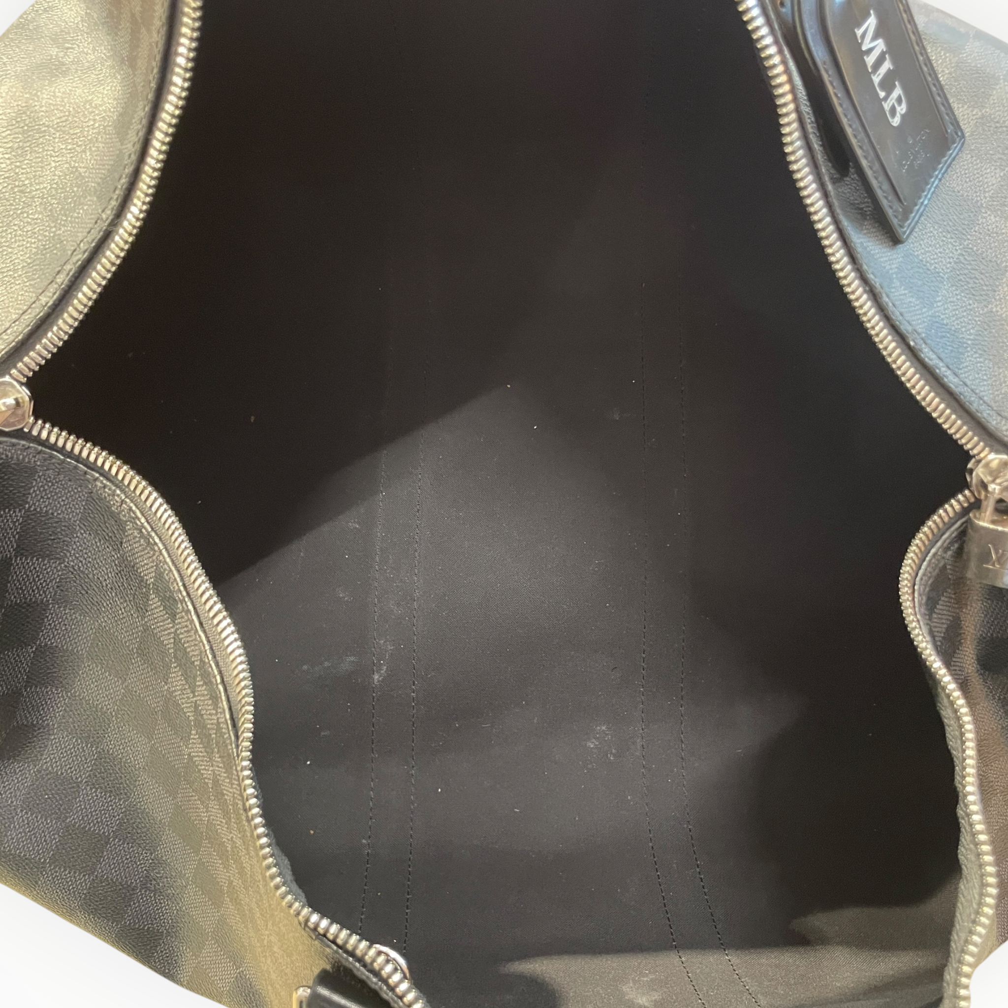LOUIS VUITTON/Boston Bag/Leather/BLK/Black Duffle view 5