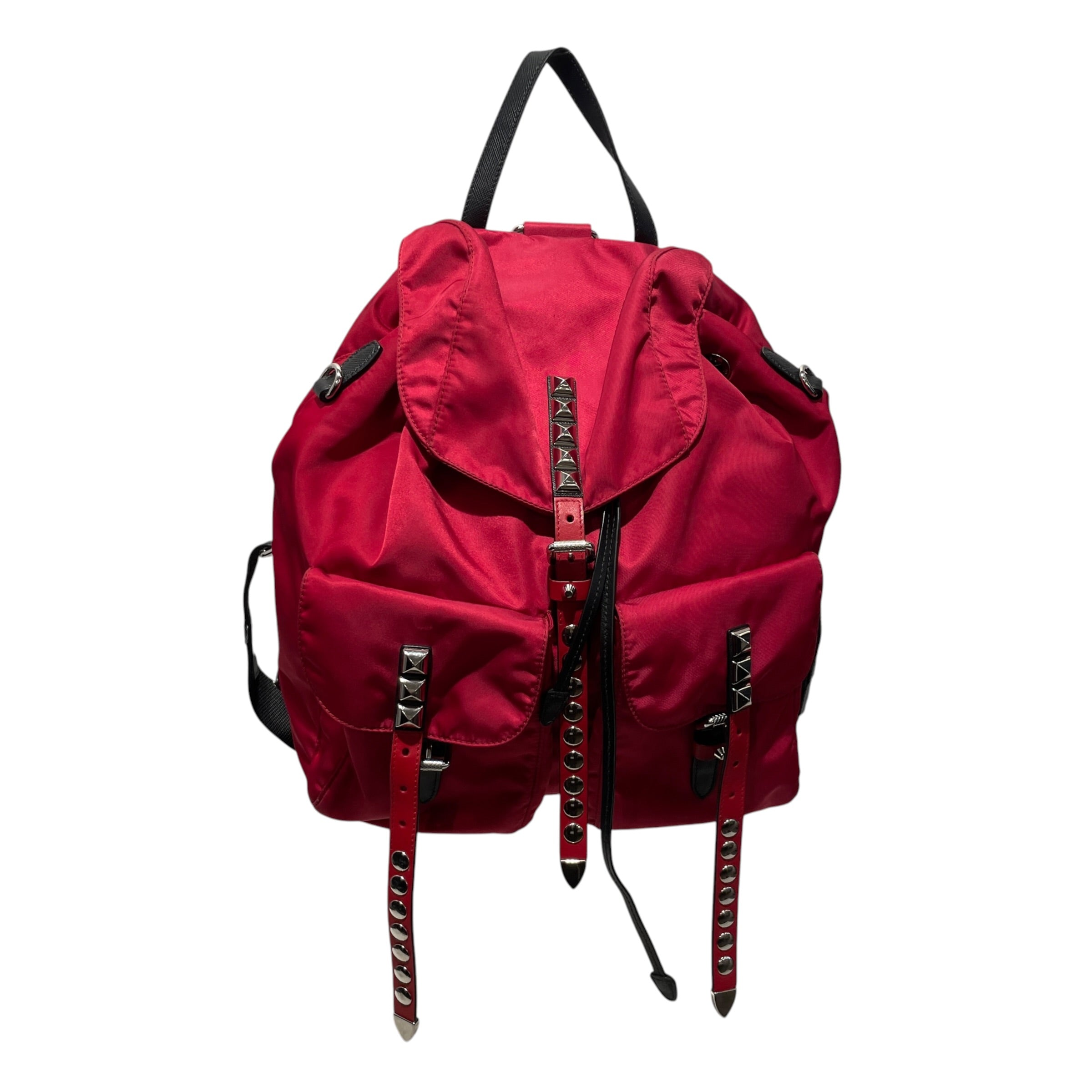 PRADA/Backpack/Nylon/RED/studded backpack view 1