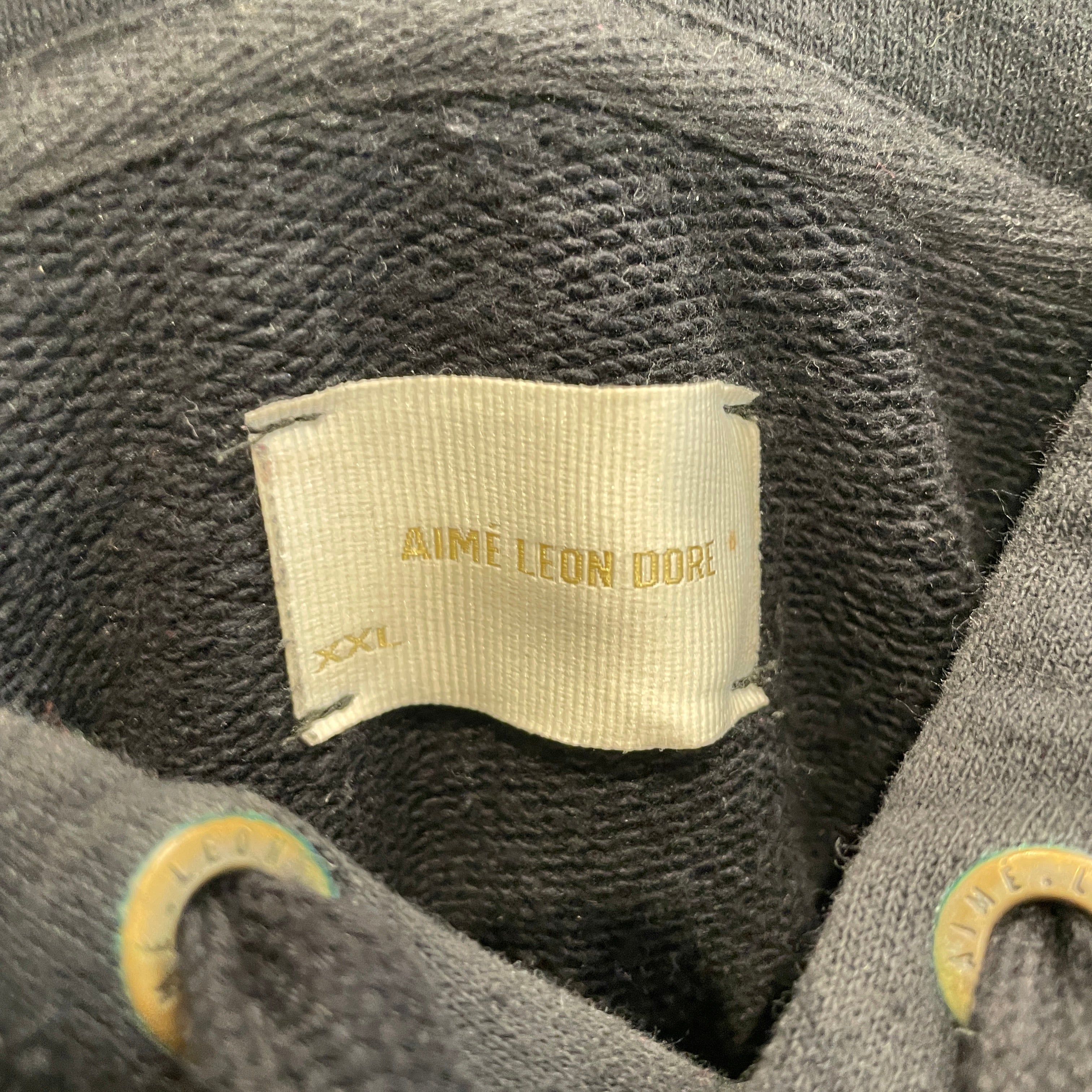 AIME LEON DORE/Hoodie/XXL/Cotton/BLK/WHITE EMBROIDERED LOGO view 3