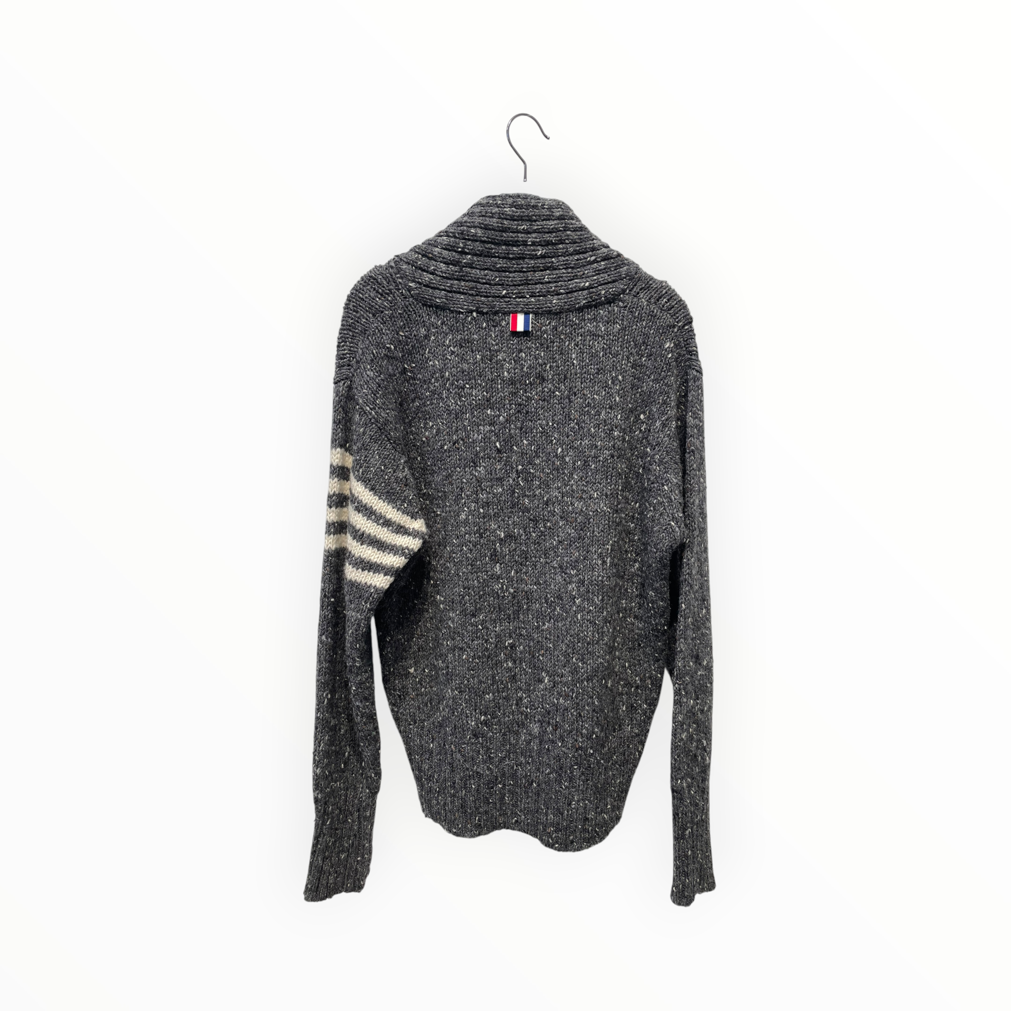 THOM BROWNE. NEW YORK/Sweatshirt/M/Stripe/Wool/GRY/TWO HUSK BUTTONS view 2