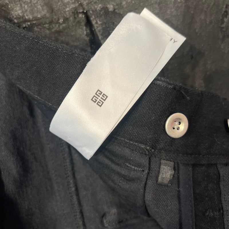 GIVENCHY/Pants/34/Denim/BLK/PAPAER CRACKED DENIM