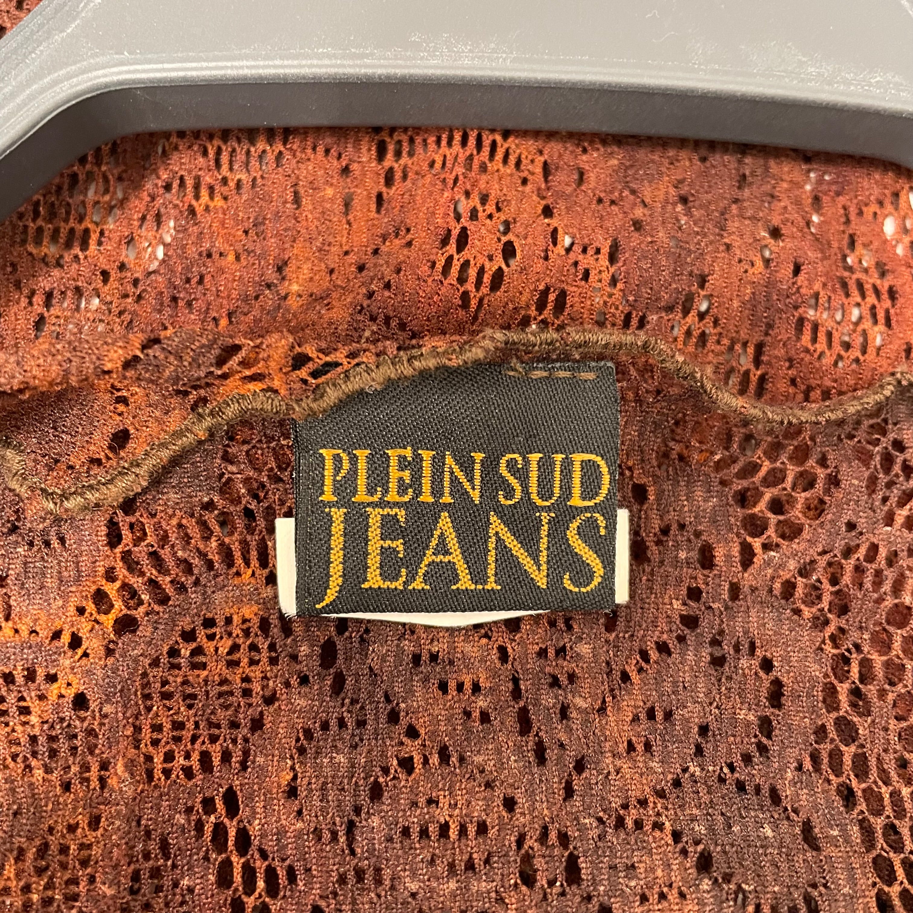 PLEIN SUD JEANS/LS T-Shirt/All Over Print/Polyester/ORN/MESH ORANGE LS view 3