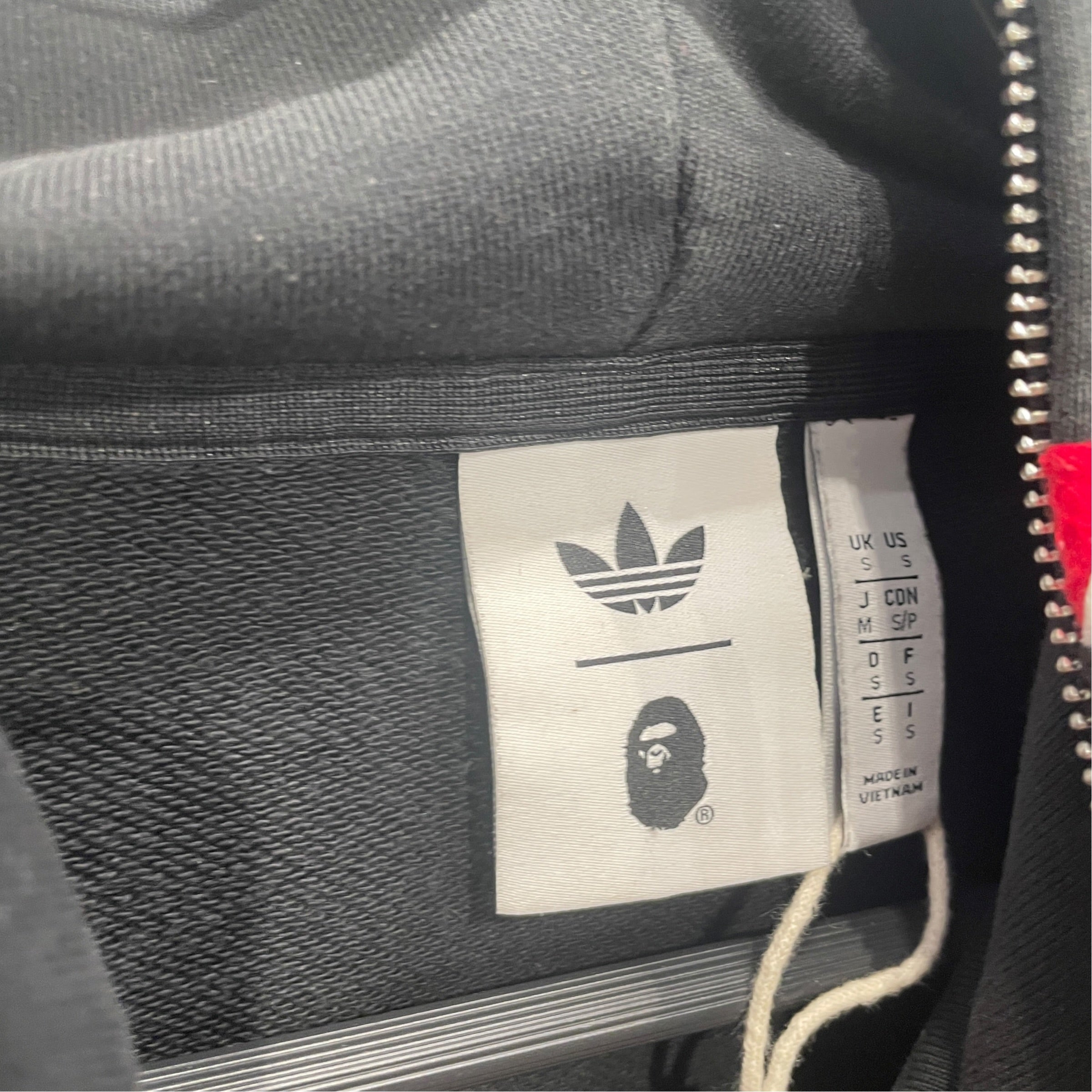 A BATHING APE/adidas/Zip Up Hoodie/S/Cotton/BLK/ view 2