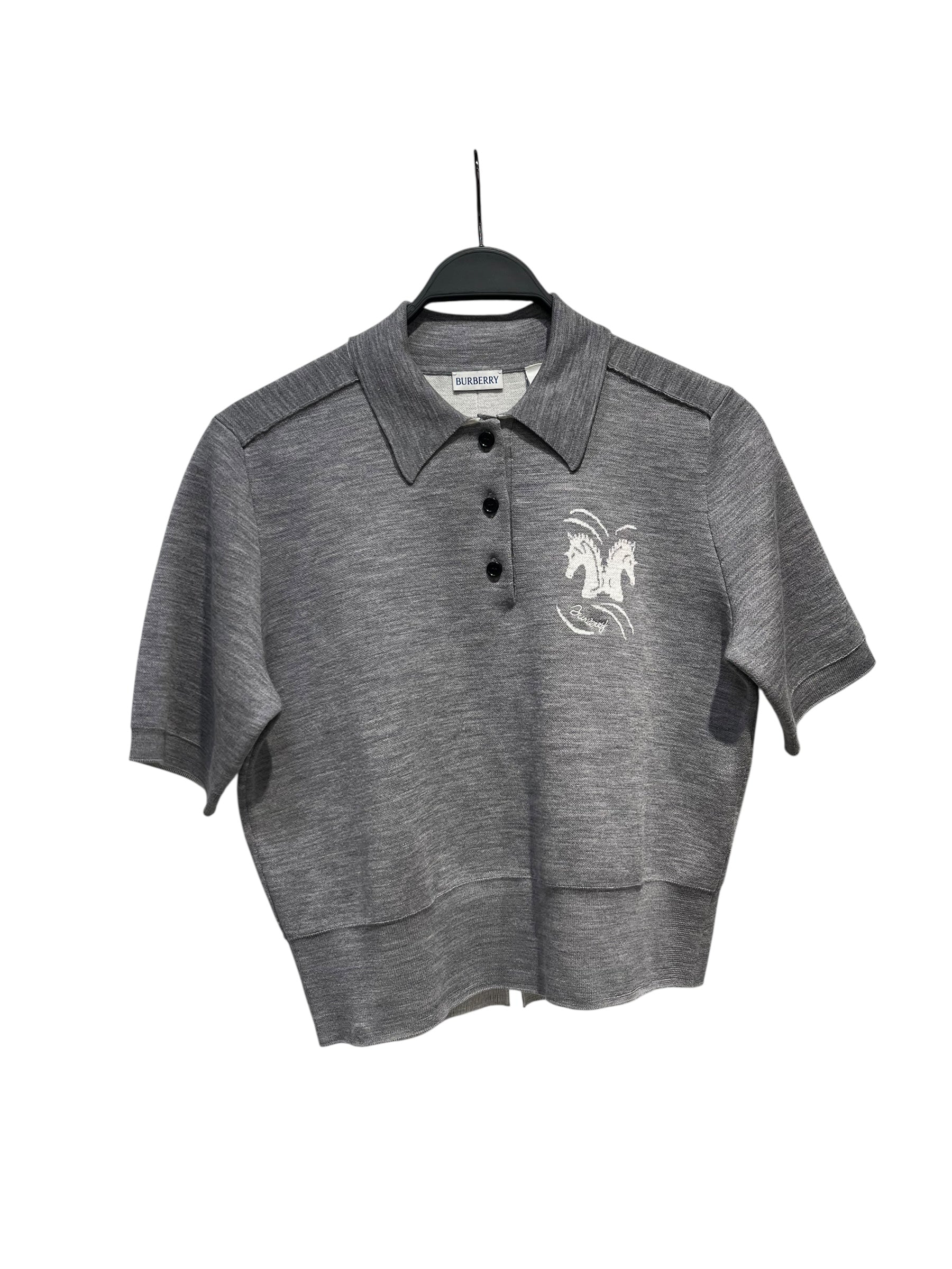 BURBERRY/Polo Shirt/L/Cotton/GRY/ view 1