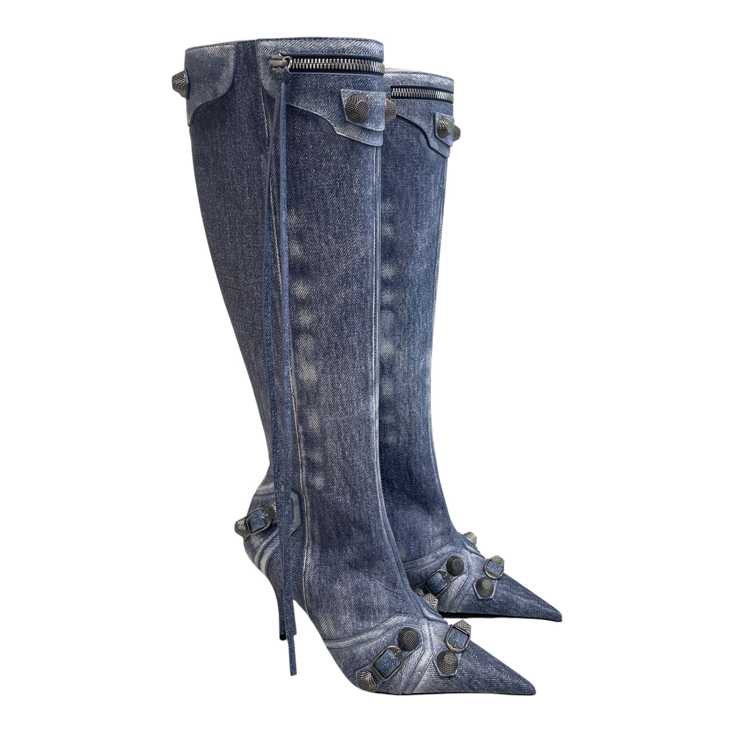 BALENCIAGA/Heels/EU 37/Leather/IDG/CAGOLE/KNEE HI BOOT/JEAN view 1