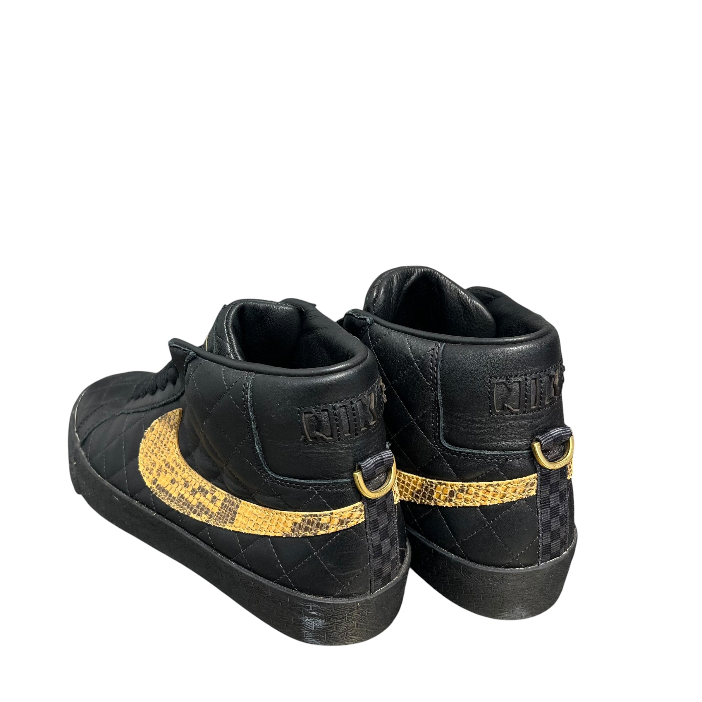 Supreme/NIKE/Hi-Sneakers/US 9.5/Leather/BLK/blazer snake skin swoosh view 2