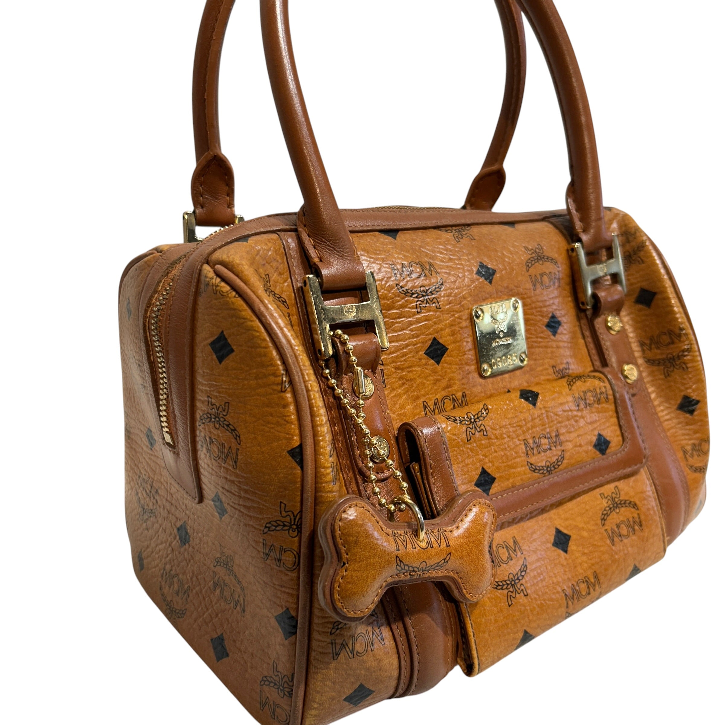 MCM/Boston Bag/Monogram/Leather/BRW/Viesto Cognac view 6
