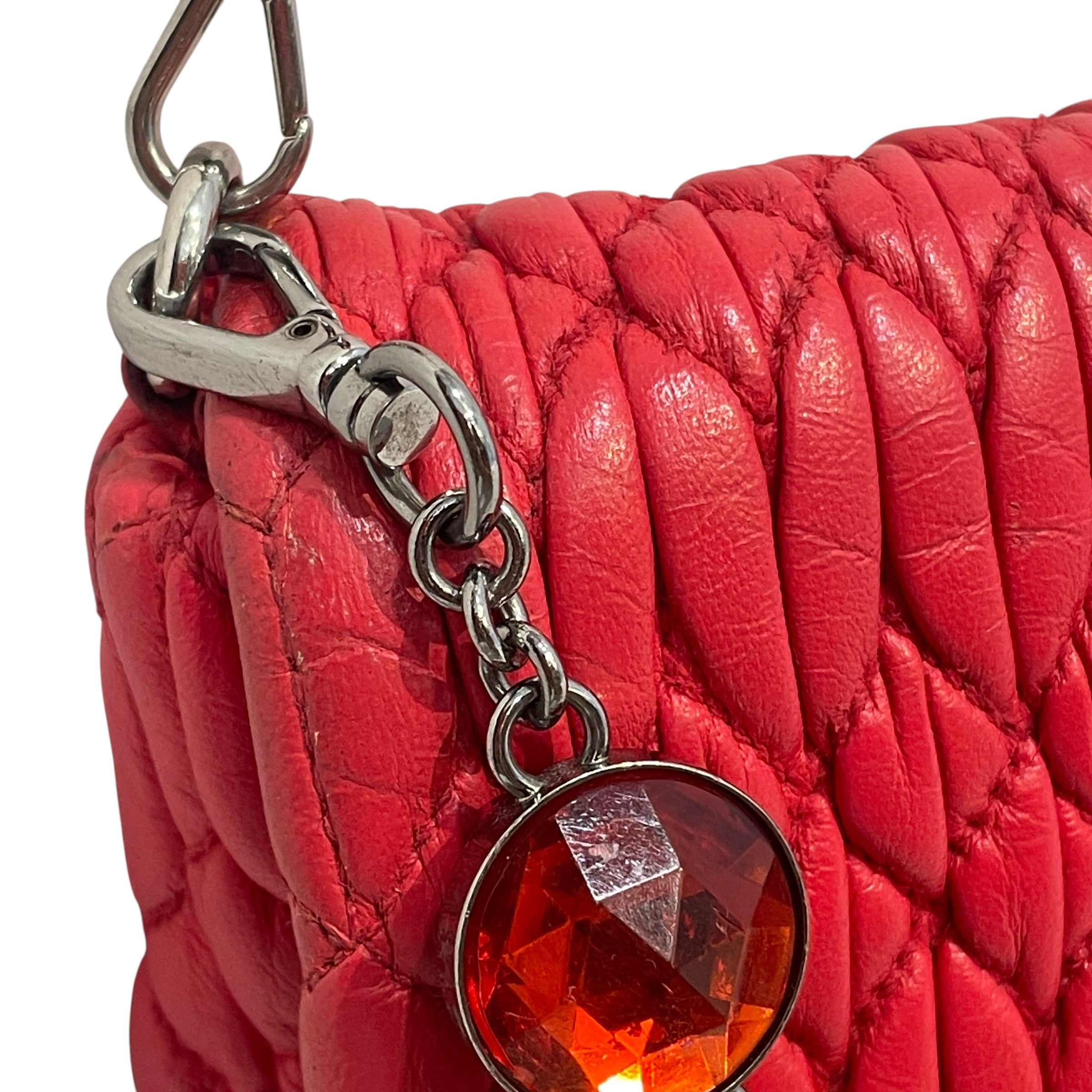 MIU MIU/Hand Bag/Leather/RED/Crystal Cloque view 9