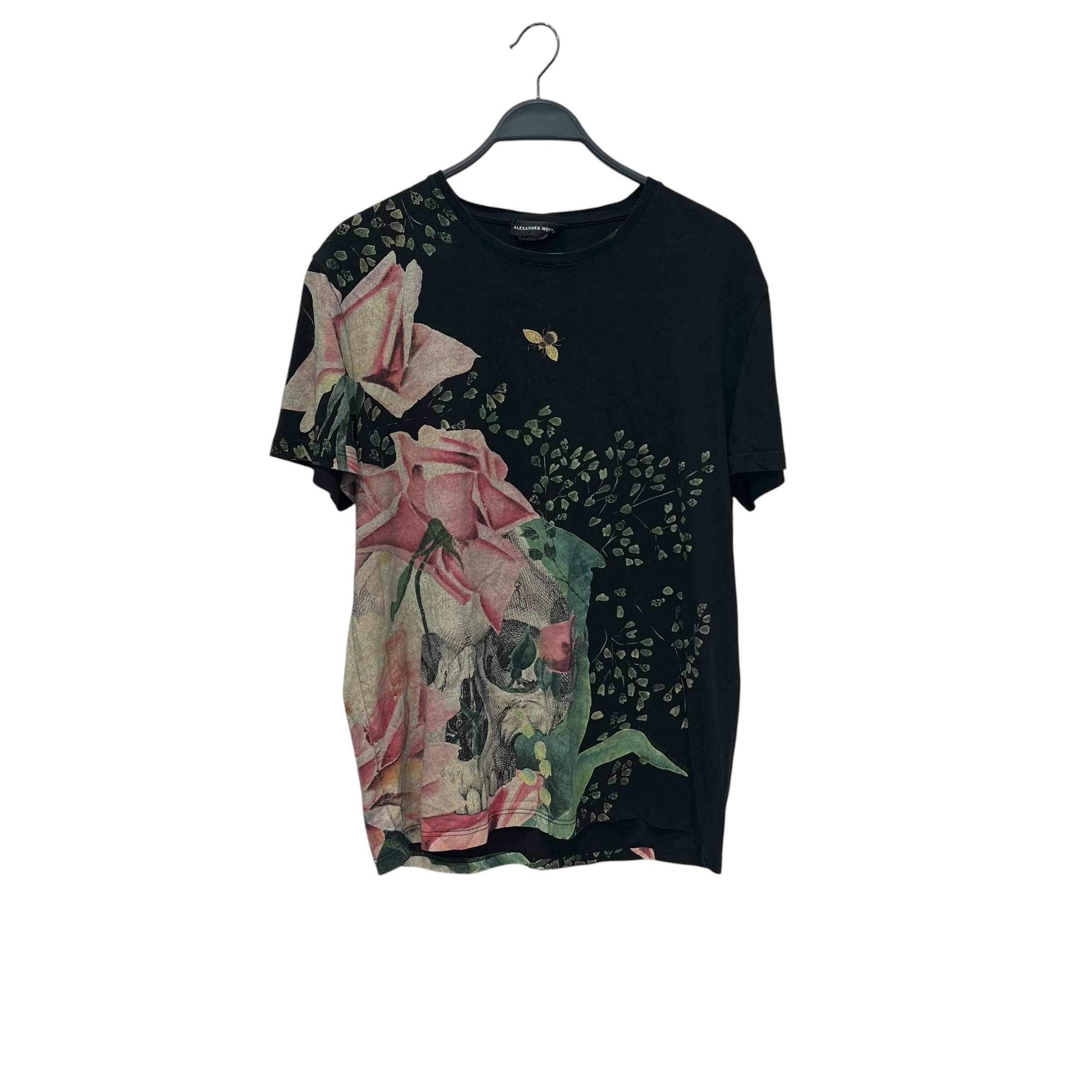 Alexander McQueen/T-Shirt/L/Cotton/BLK/Floral skull view 1