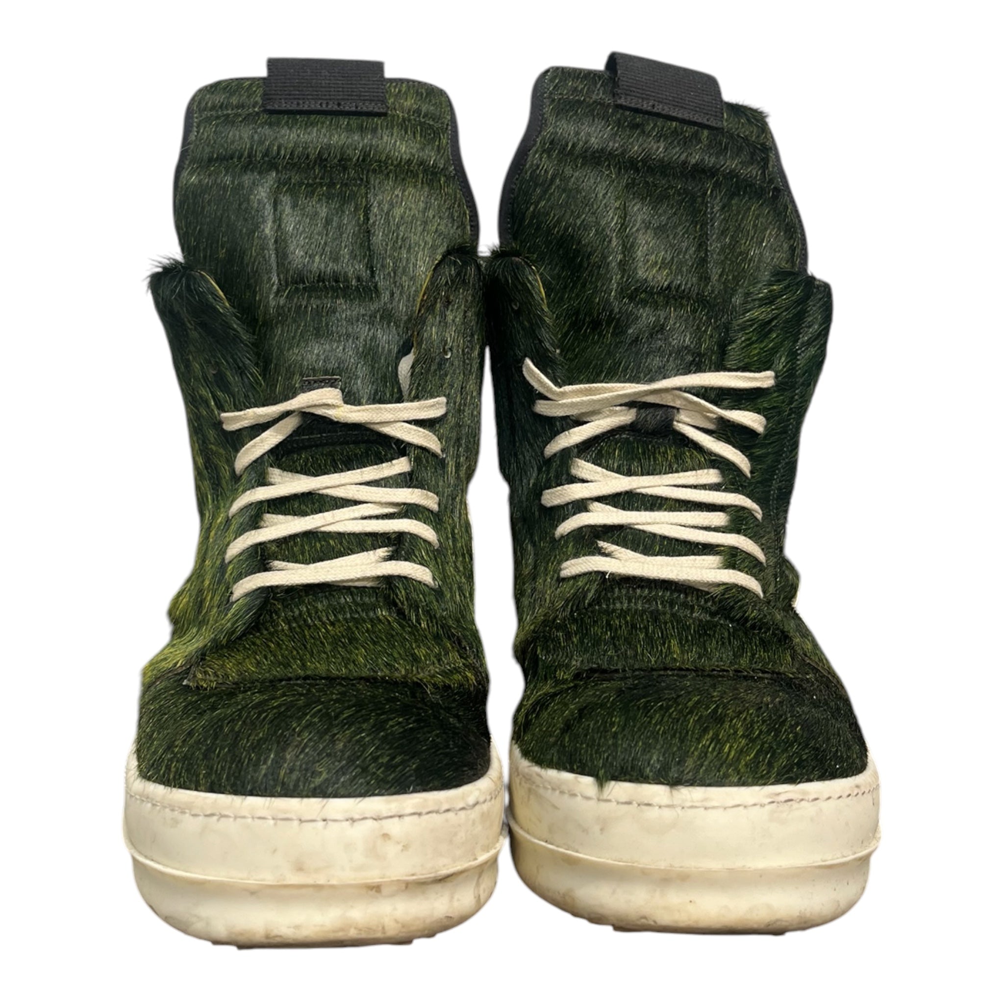 Rick Owens/Hi-Sneakers/EU 48/GRN/GREEN PONY HAIR GEOBASKET view 2