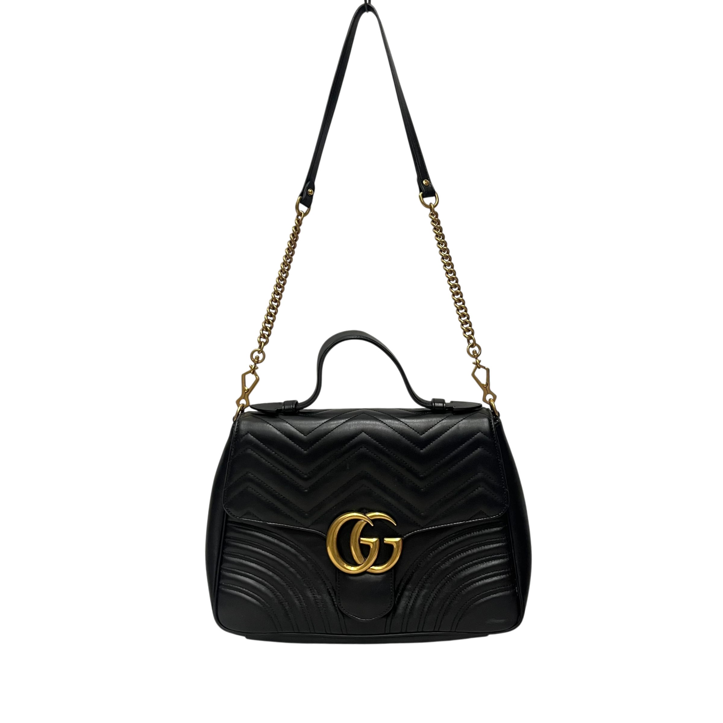 GUCCI/Hand Bag/Leather/BLK/MATELASSE TOP HANDLE view 2