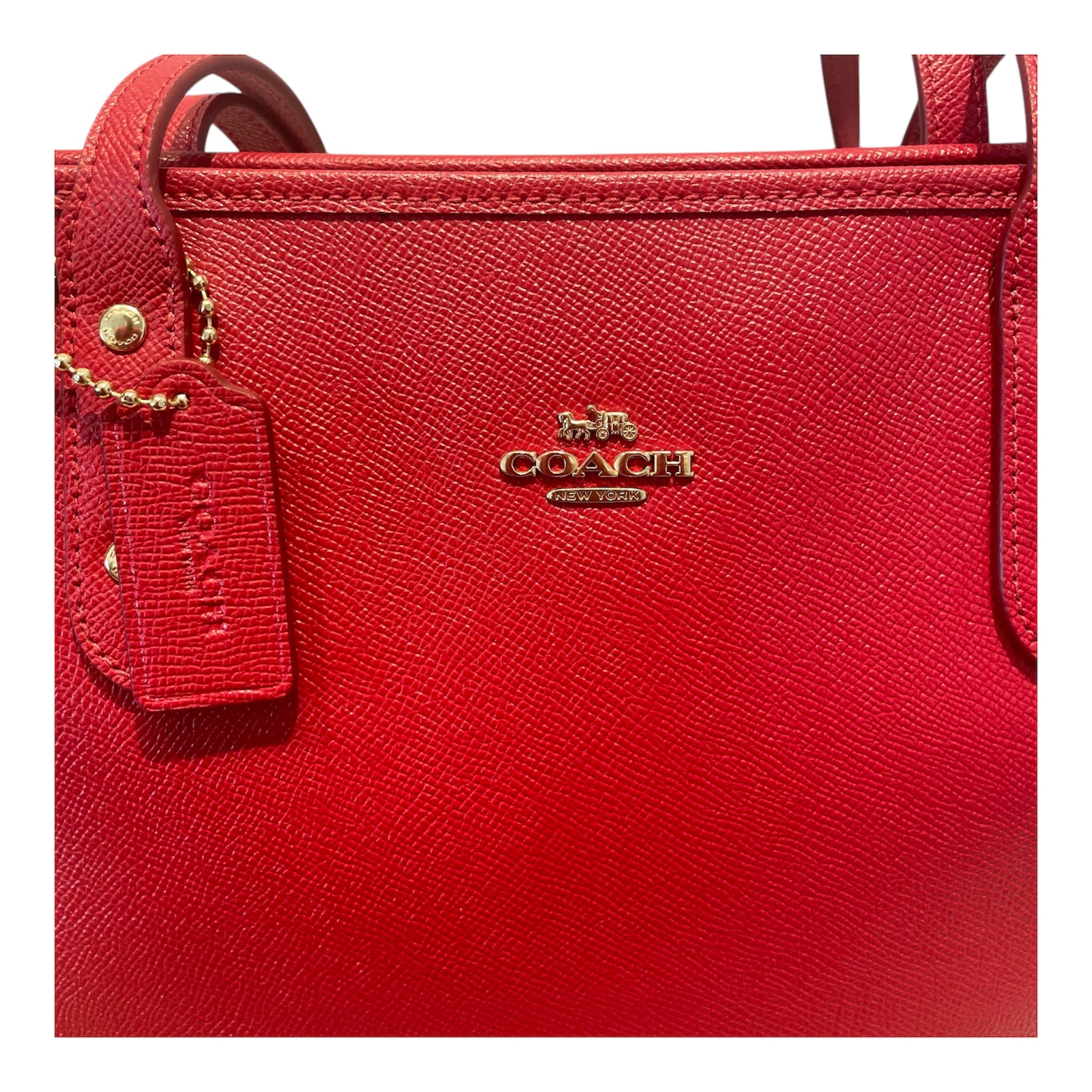 COACH/Tote Bag/Leather/RED/City Zip view 4