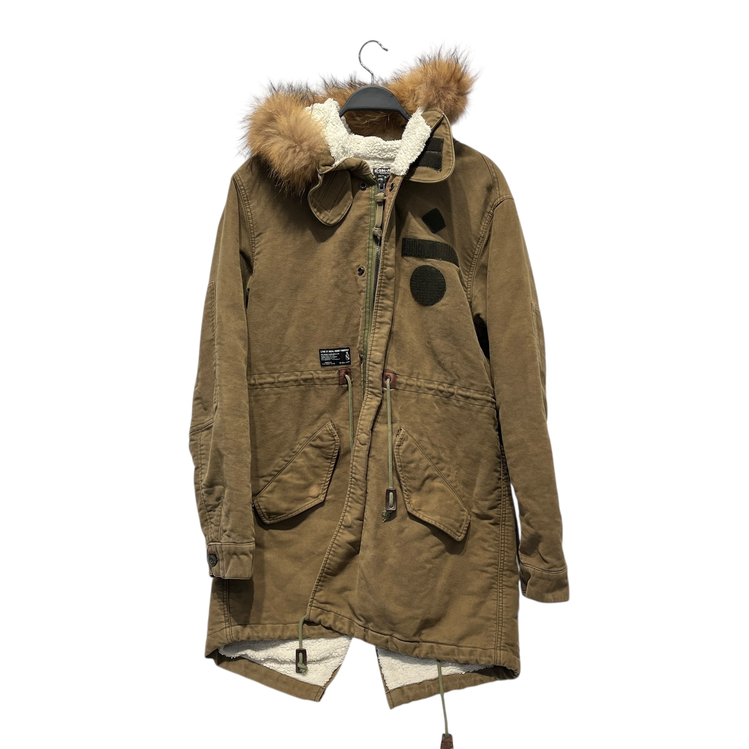 izzue/Coat/XL/GRN/IZ-X04-ARMY Fur Trim Coat view 1