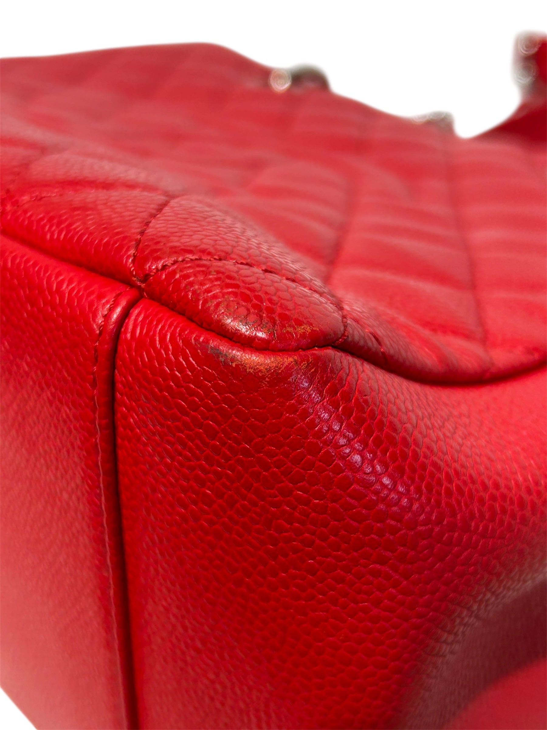 CHANEL/Tote Bag/Leather/RED/GRAND SHOPPING TOTE view 8