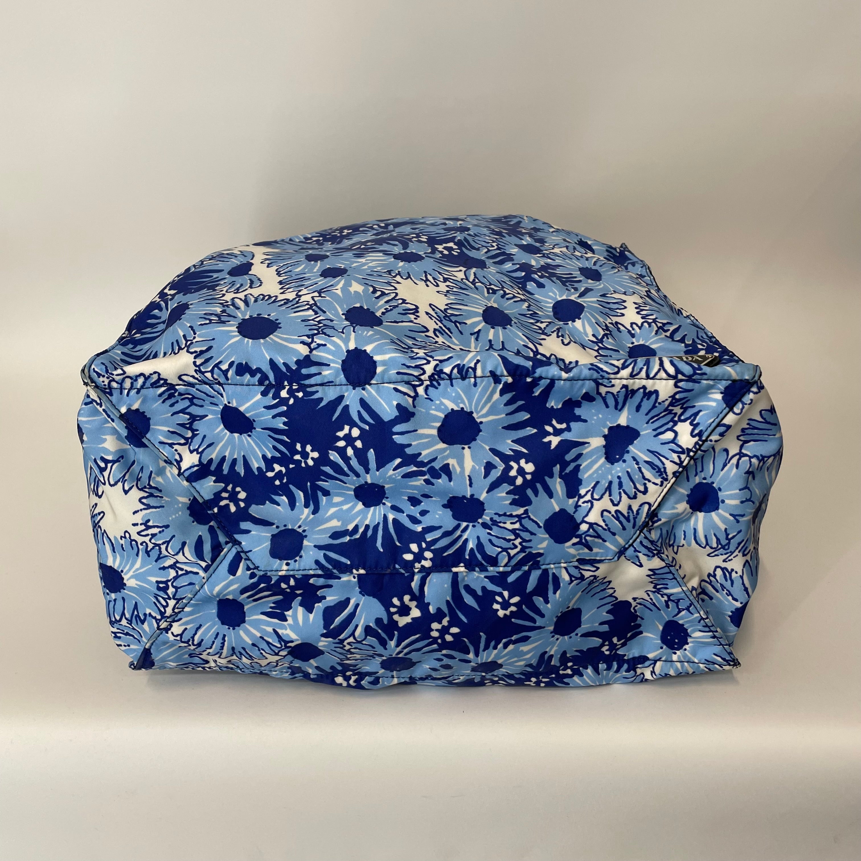 PRADA/Hand Bag/M/Floral Pattern/Cotton/BLU/tessuto stampat tote view 3