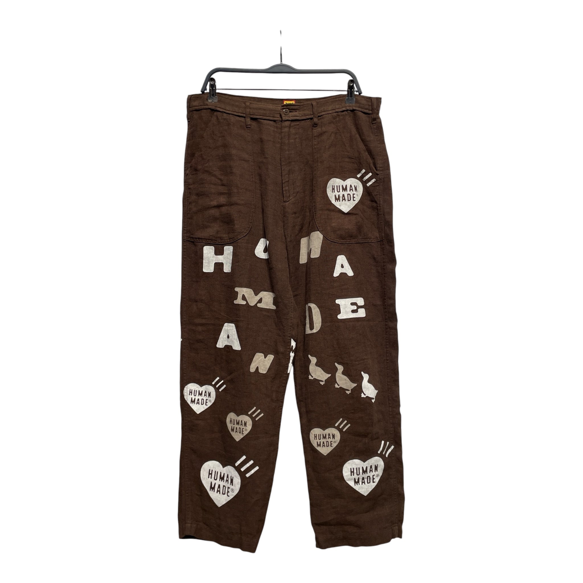 HUMAN MADE/Straight Pants/L/Linen/BRW/Graphic/DECK PANTS view 1