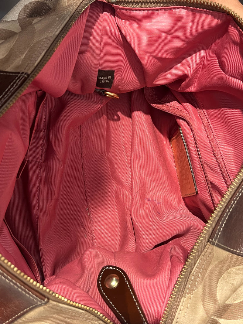 COACH/Hand Bag/Monogram/Cotton/BEG/H0826G-12943