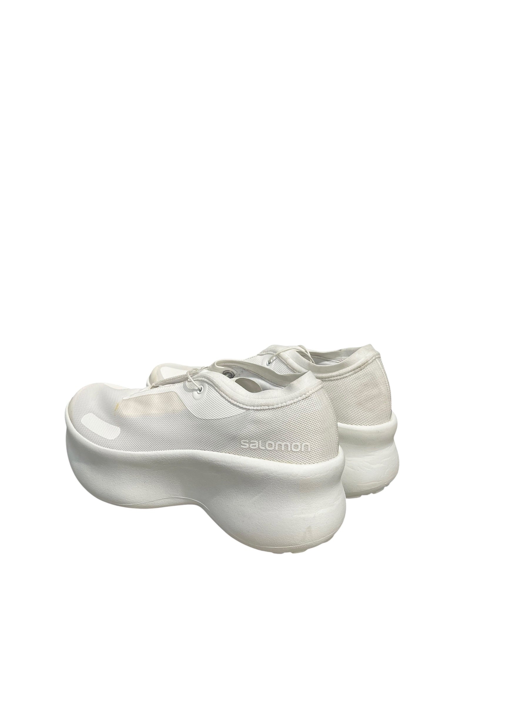 salomon/CDG/Low-Sneakers/US 8/Nylon/WHT/WEDGE SOLE PULL STRING CLOSE view 4