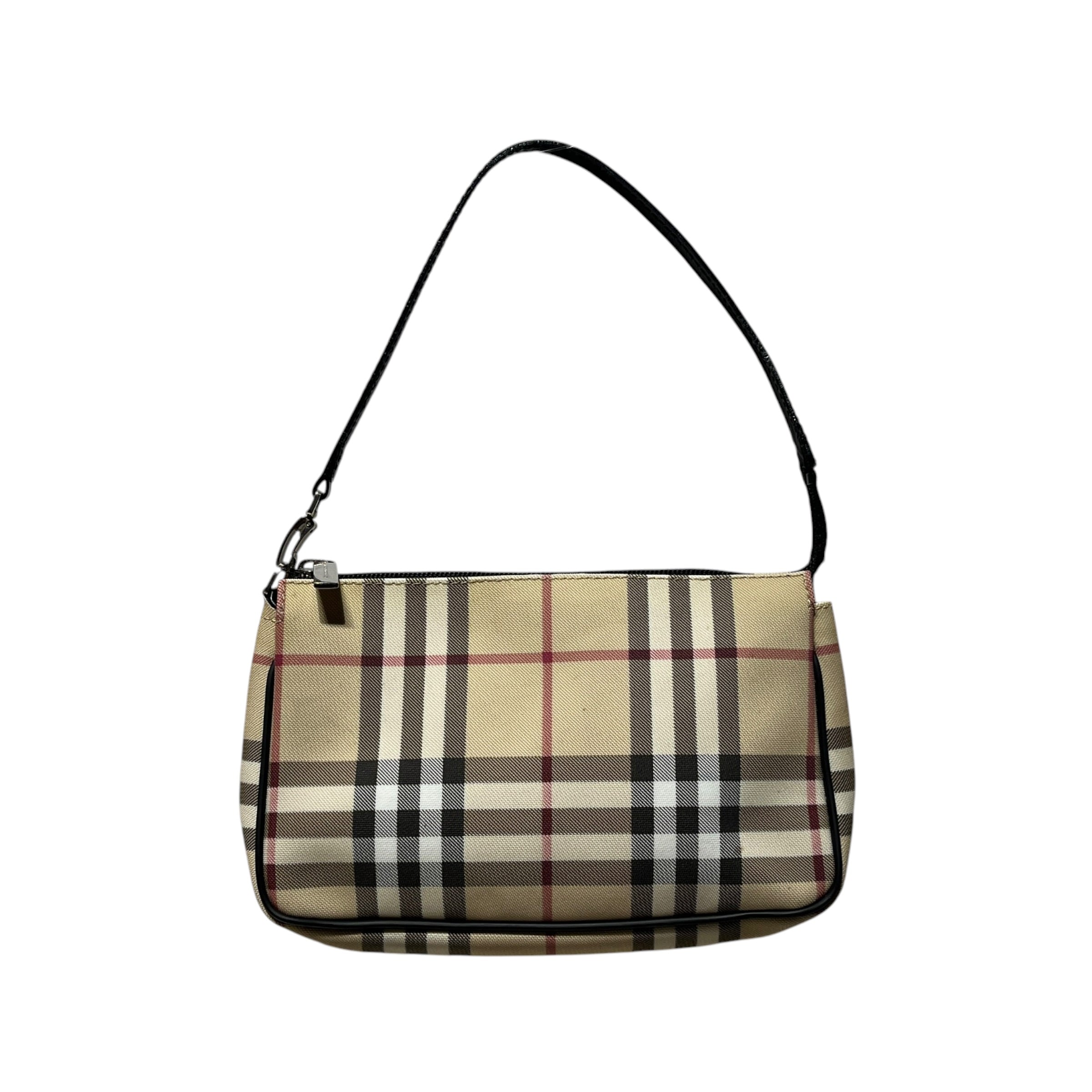 BURBERRY/Hand Bag/Plaid/Leather/BEG/ view 1