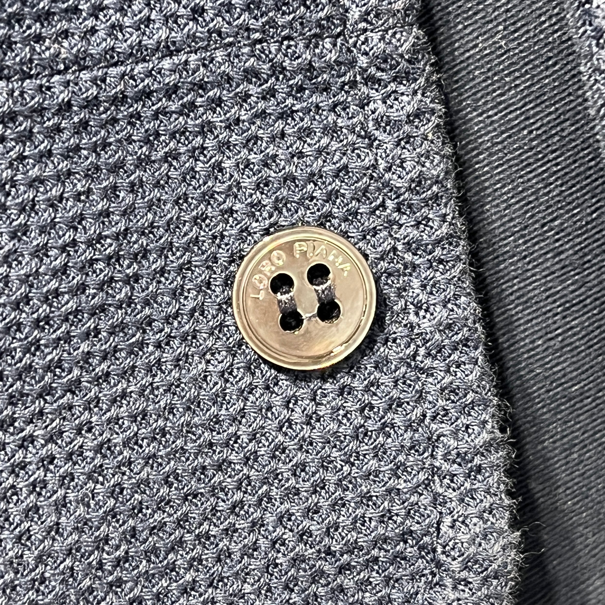 Loro Piana/Polo Shirt/XXL/Cotton/BLU/Pullover/Blue Long Sleeve Polo Shirt view 6