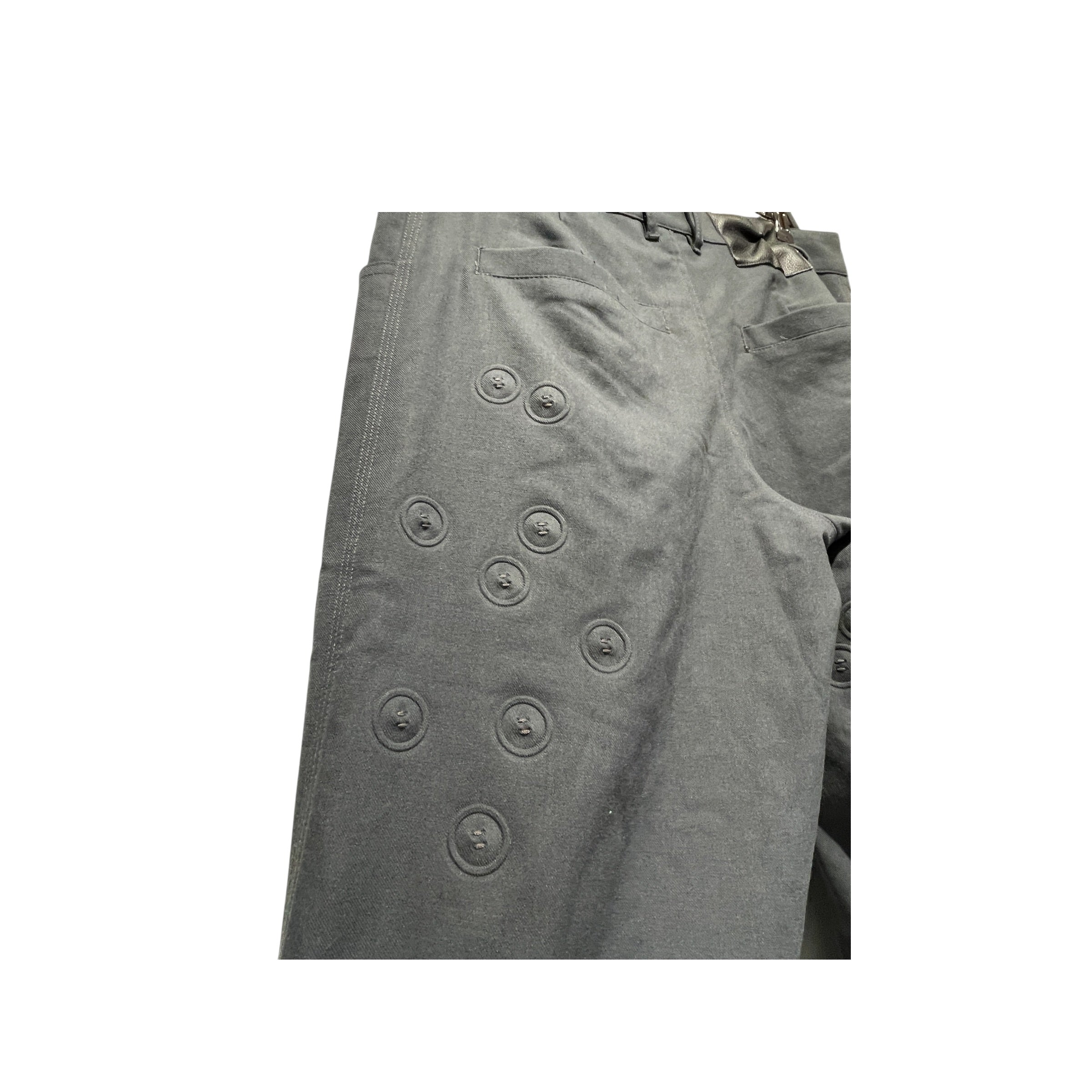 BAD SON/Straight Pants/XS/Cotton/IDG/PLEATED TROUSERS view 3